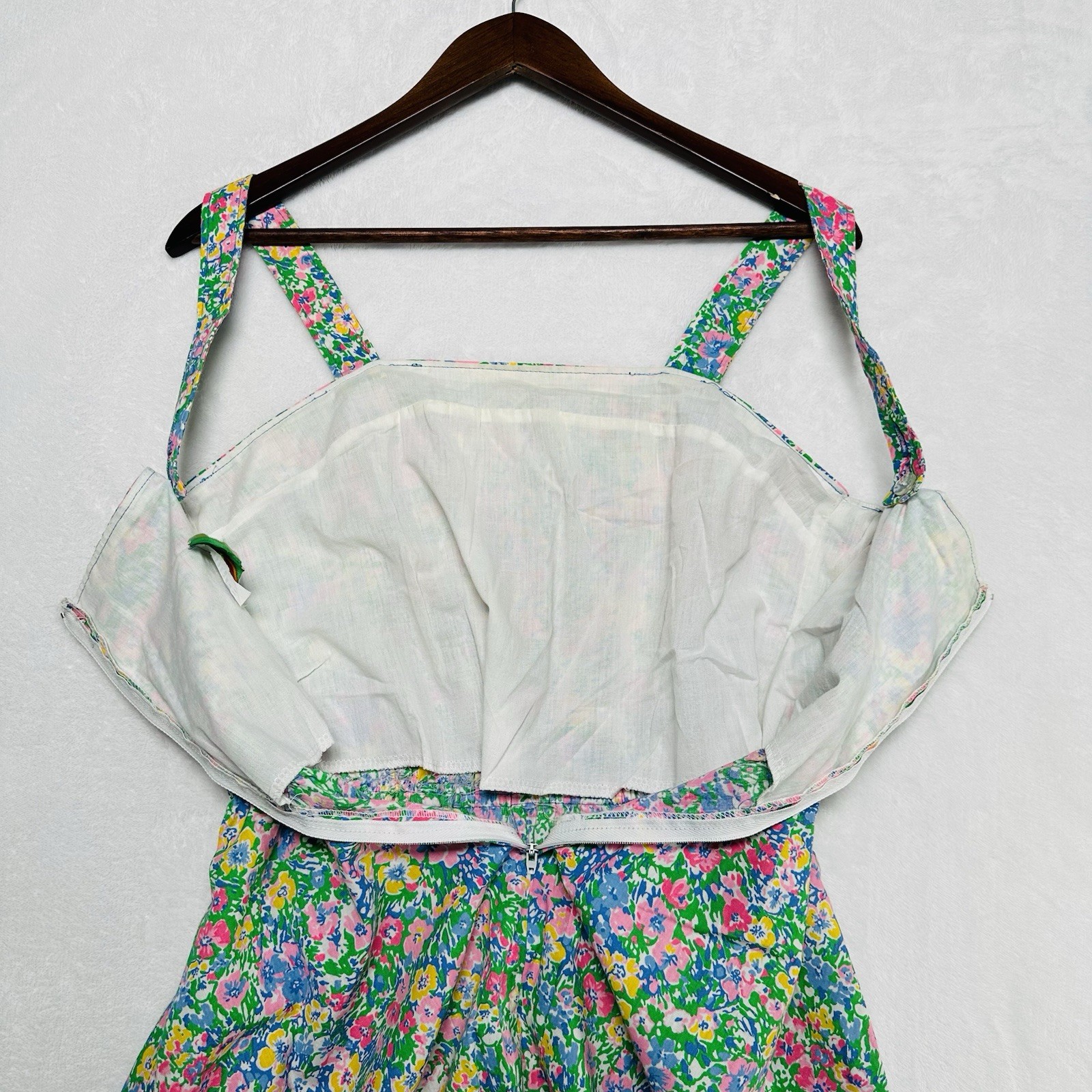 VTG 50s 60s Jenni Floral Midi Dress Sundress Sz XS – Small Pockets Cottagecore