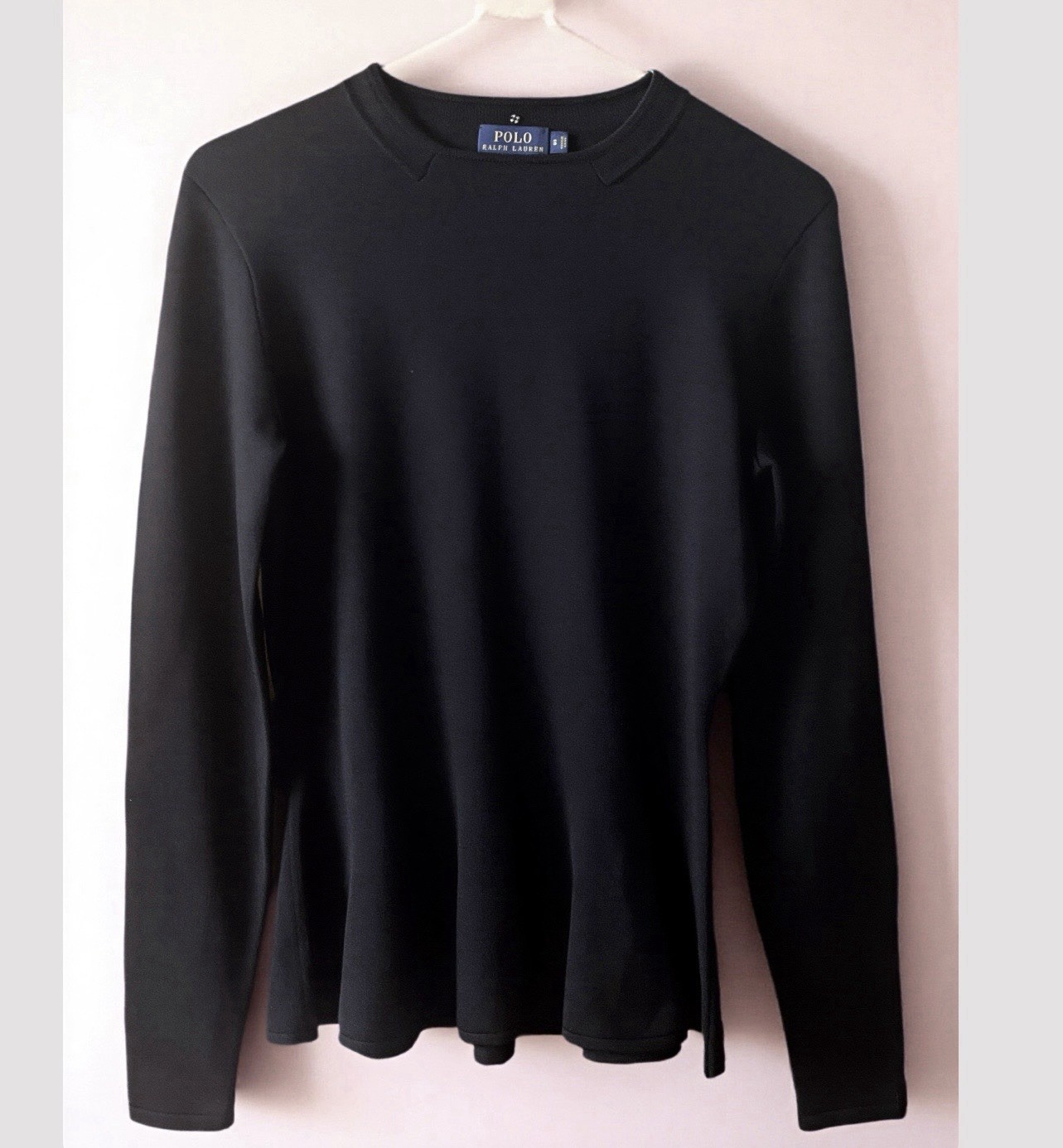 Vintage Black Ralph Lauren Peplum Sweater. Small