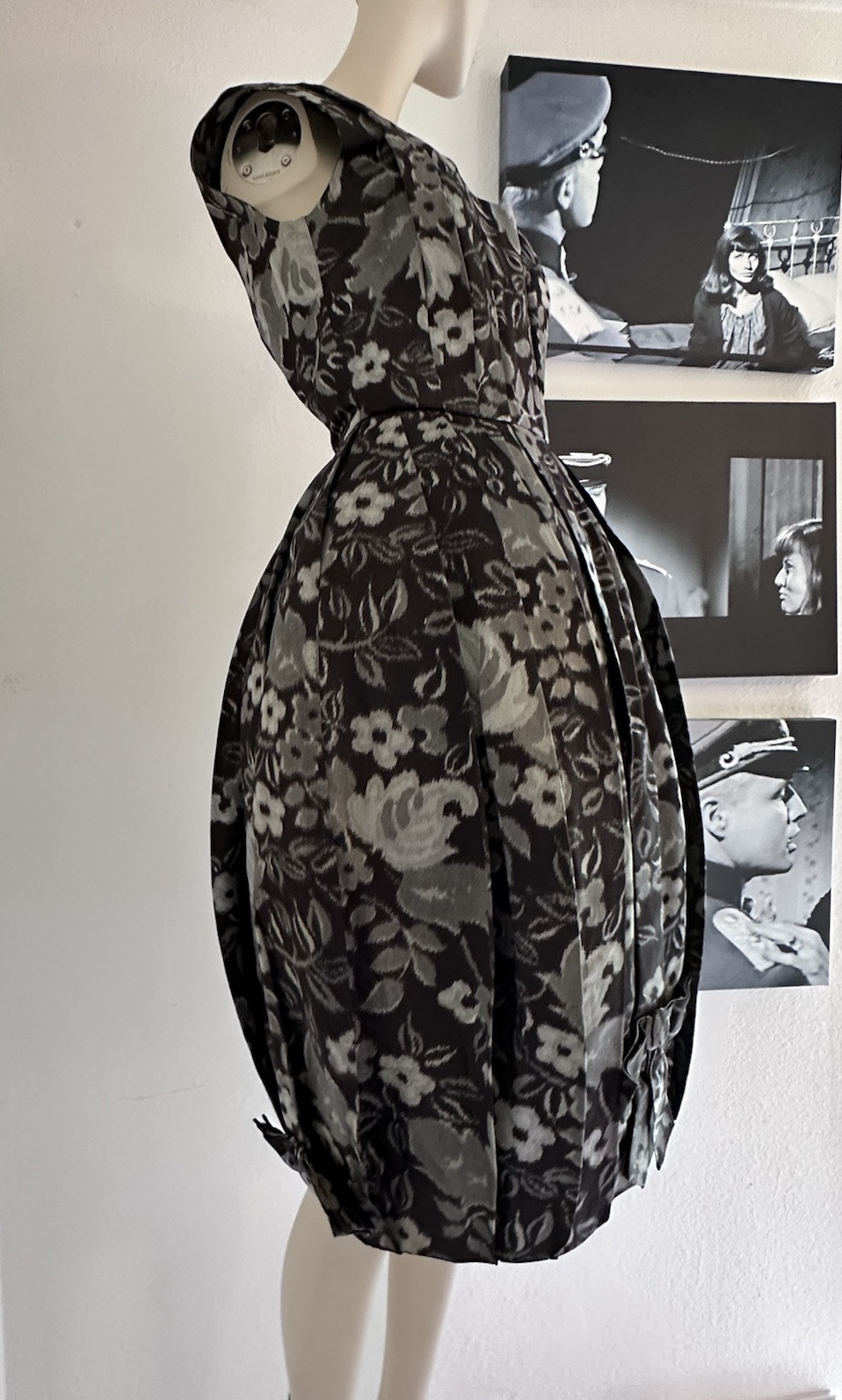 Vintage PIERRE BALMAIN SILK FAILLE BUBBLE HEM w/BOWS!! COCKTAIL DRESS JACKET SET