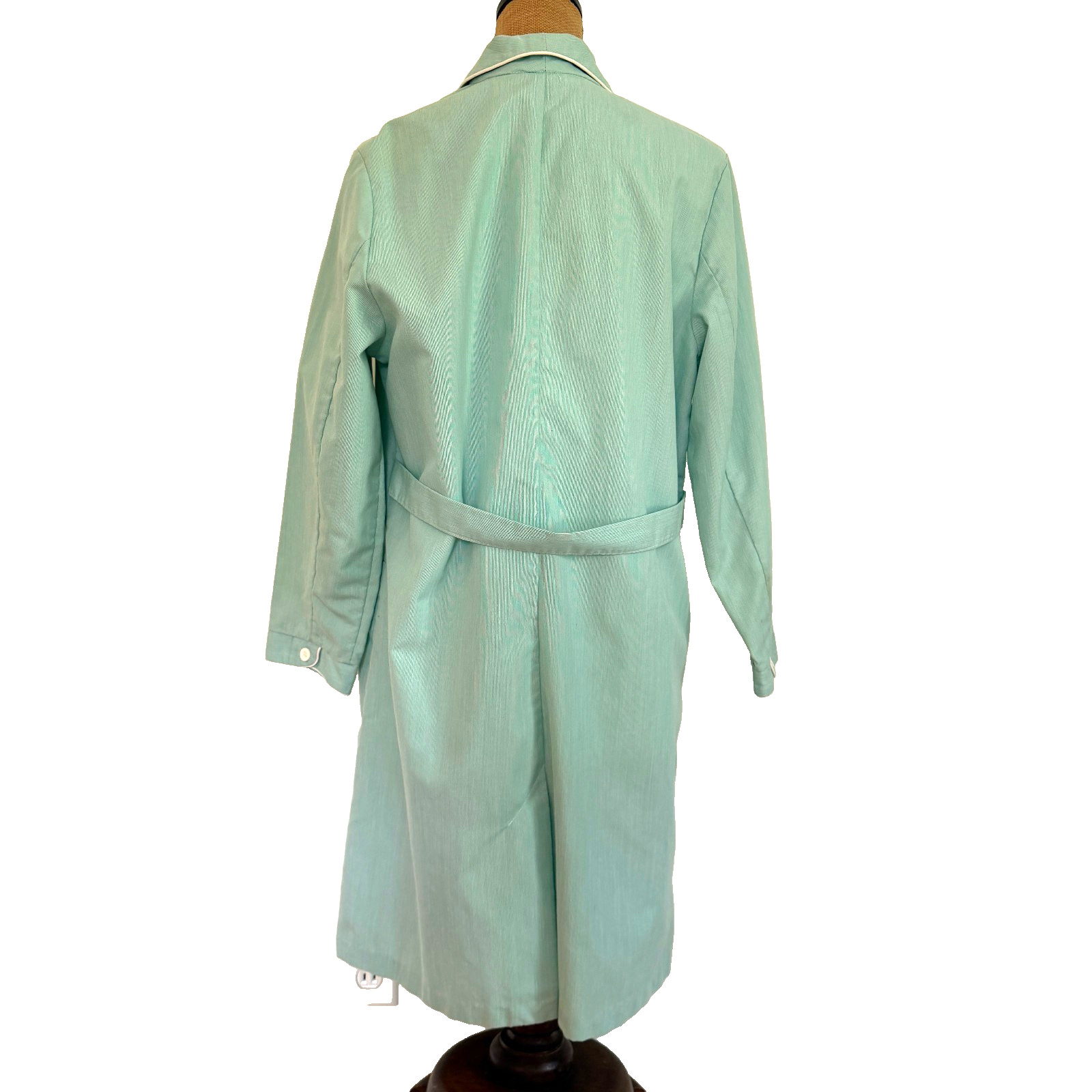 VTG 60s Hopkins Pub Hlth Uniform Green/Wht Pinstripe Actual Pediatricians Coat
