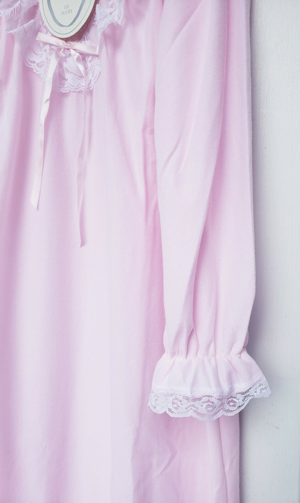 Vintage Private Treasures by Avon Pink Babydoll Flannel Nightgown Sz Medium NEW