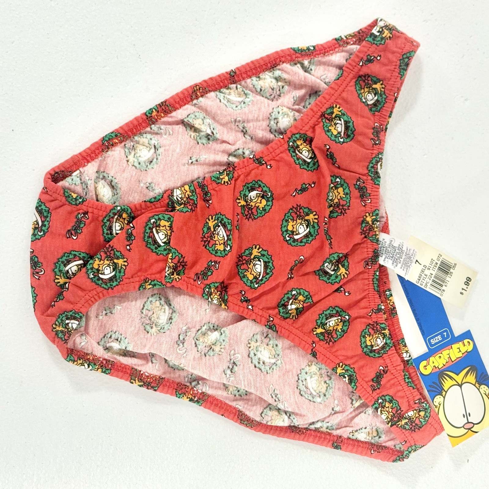 NWT 1978 Vintage Garfield Paws Underwear Christmas Cotton Panty Womens Size 7