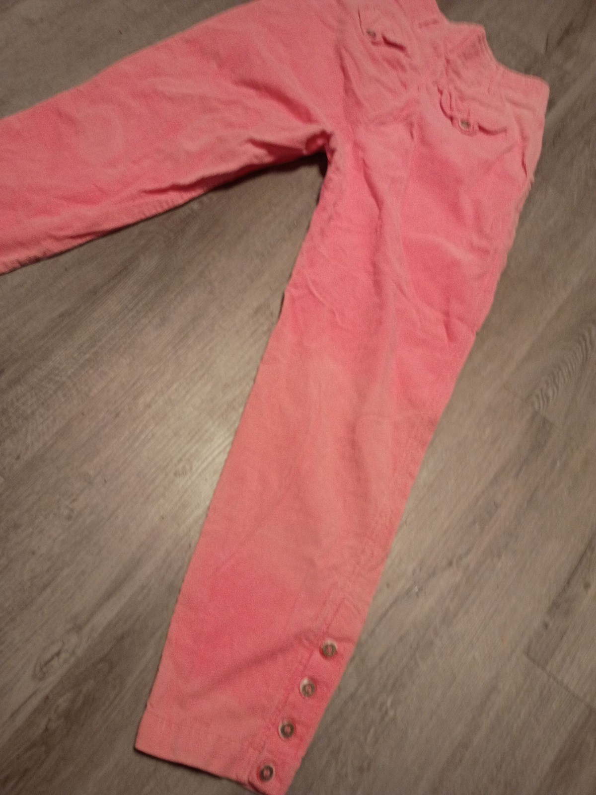 Paris Sport Club Pink Corduroy High Rise Tapered Pants Button Hem size 5