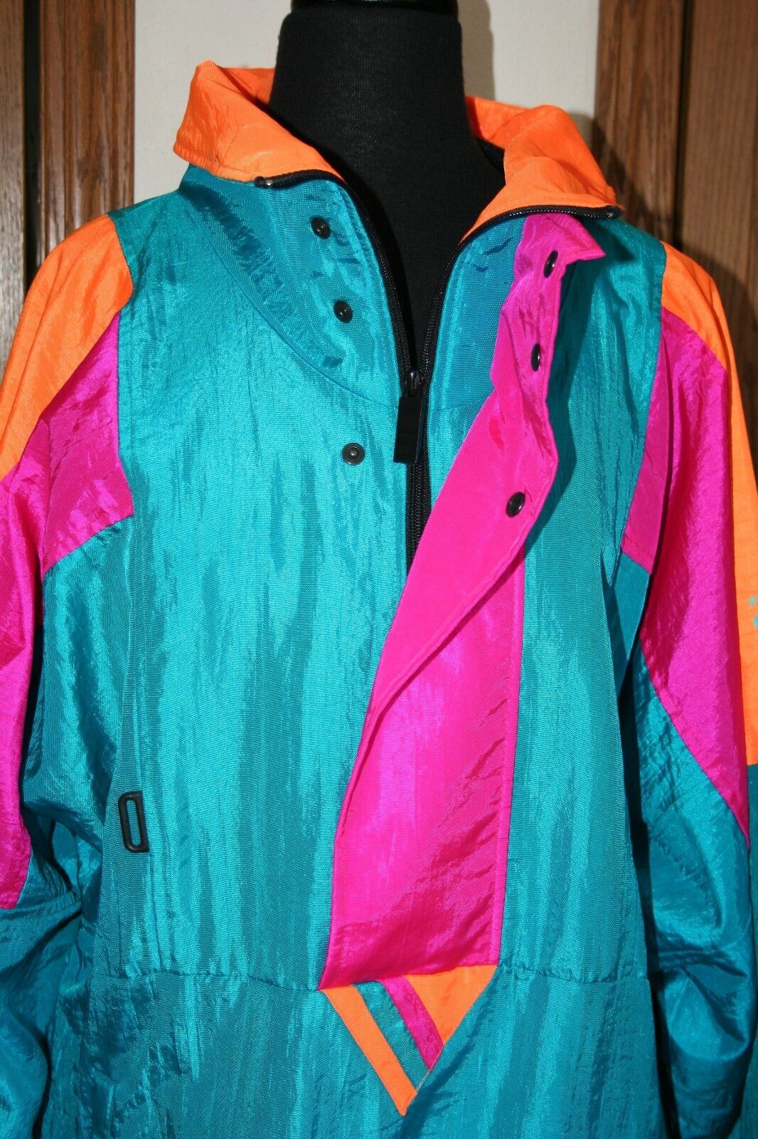 VTG Women’s Colorblock Windbreaker Pullover L SUNBUSTER Ski Jacket Nylon 1980s