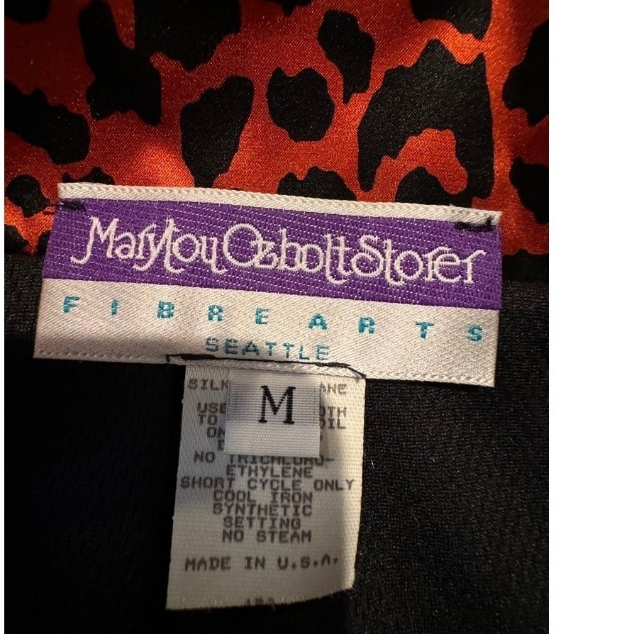 Vintage Mary McFadden Leopard Print Silk Jacket Made in USA Size M
