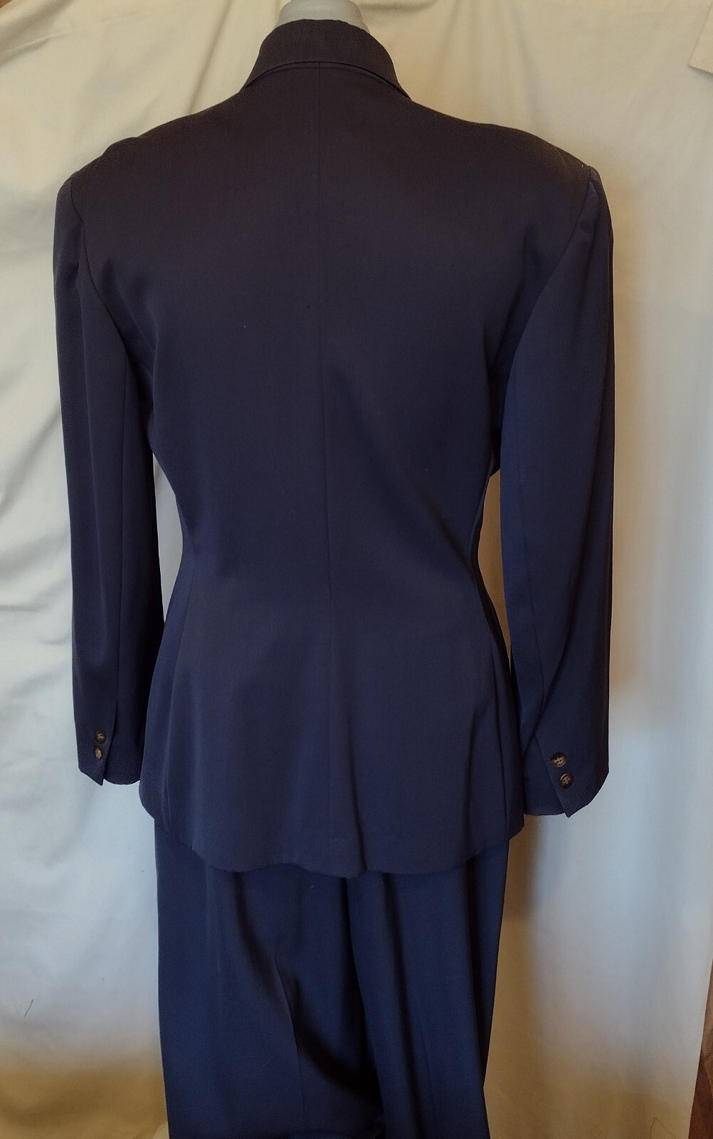 1980’s Ronaldus Shamask 2pc Pant Suit Deep Blue/Grey sz 14