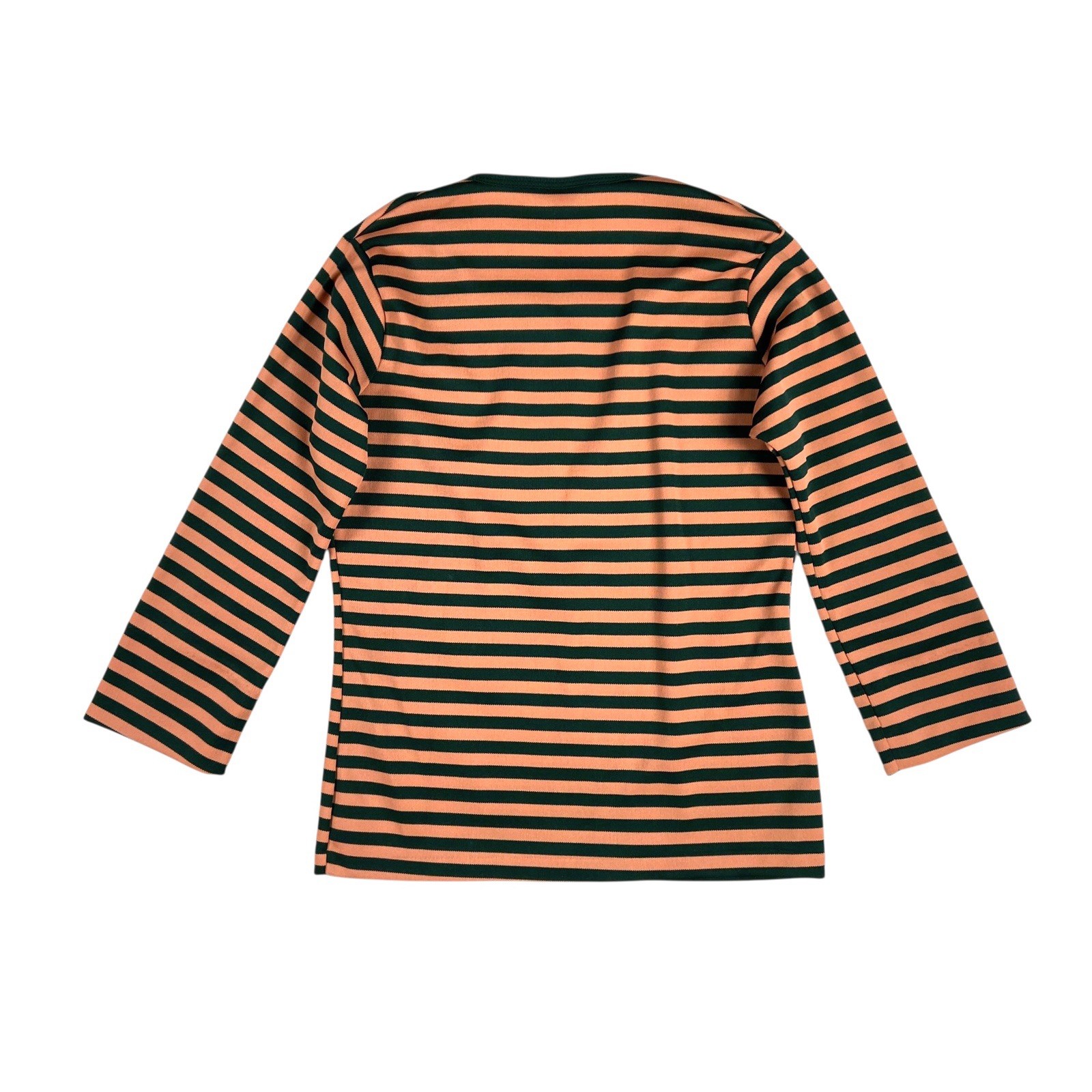 JC Penney Fashions Women’s VTG 70s 80s Striped Poly Knit 3/4 Sleeve Top