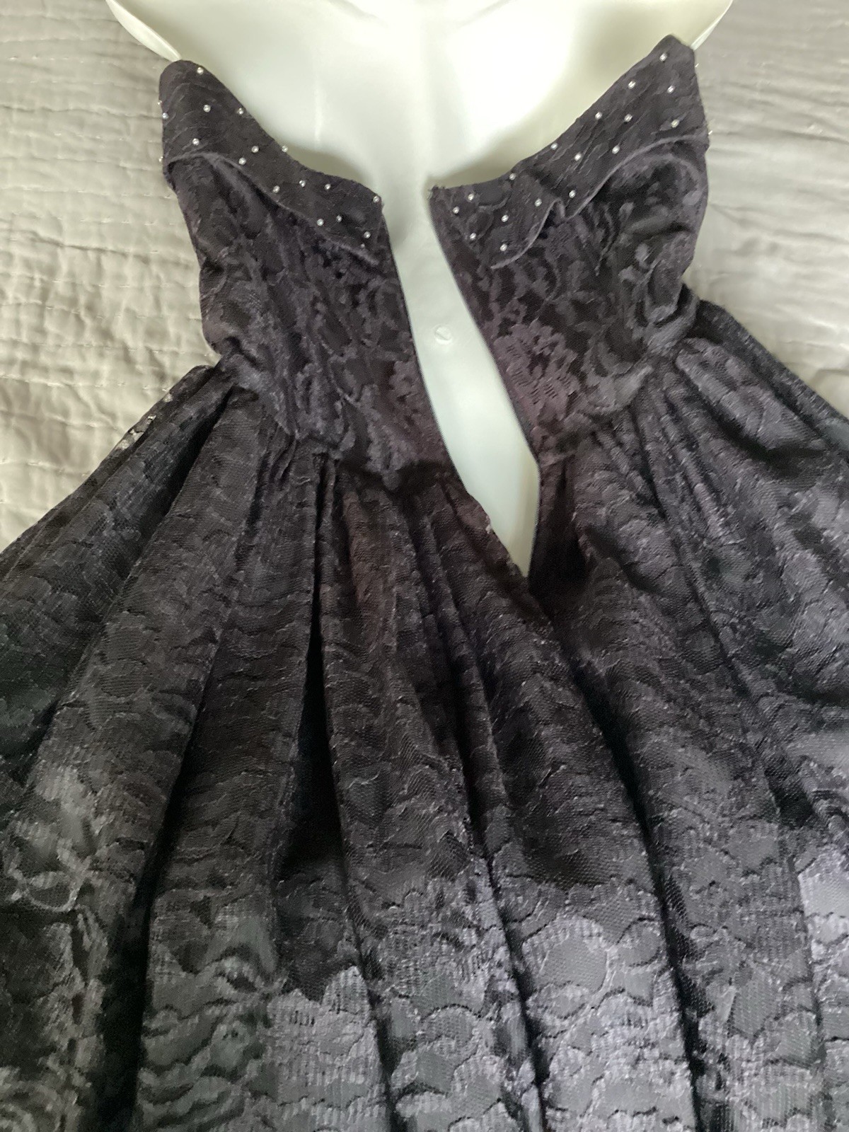 80’s EXPO Black Lace Beaded Party Dress