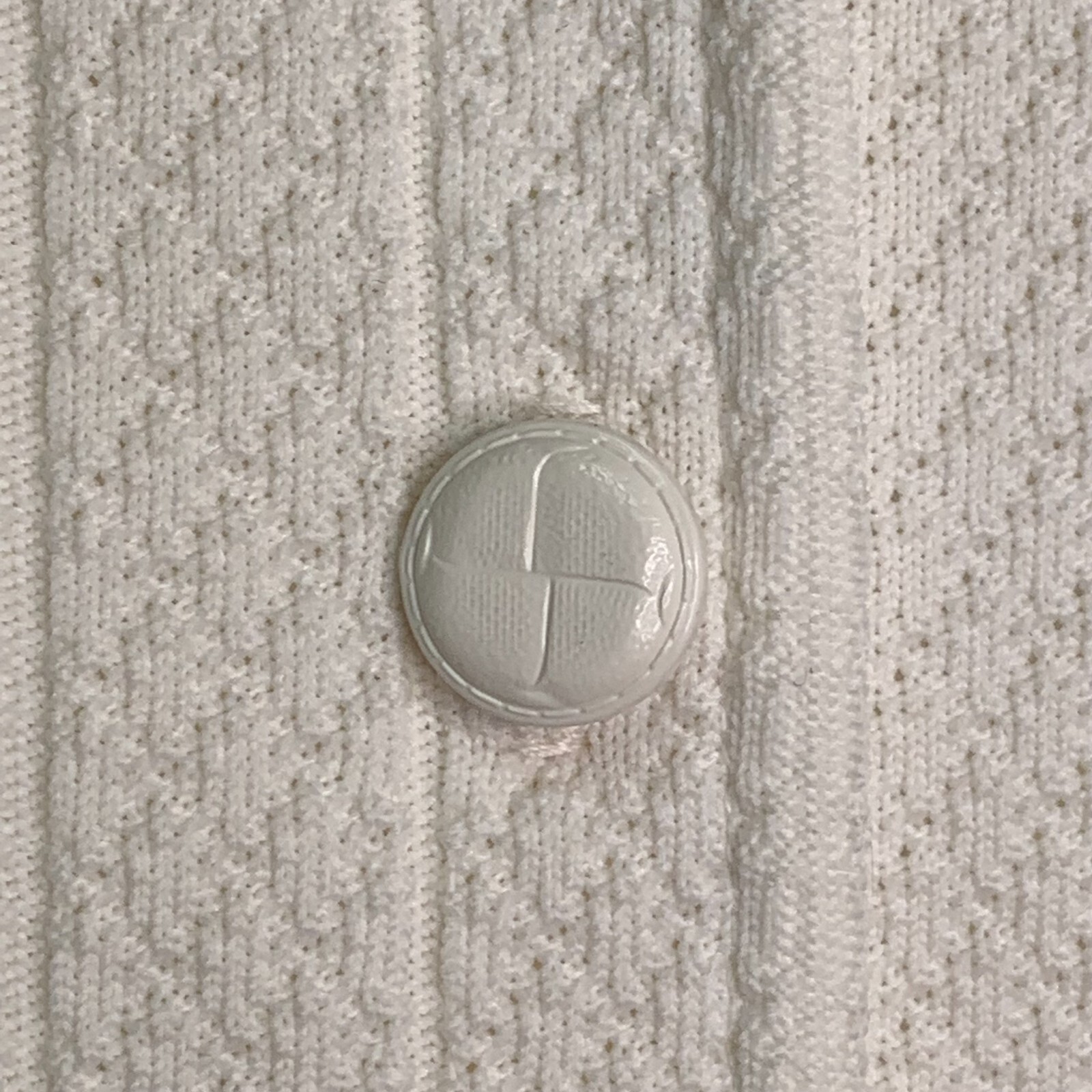 Knits By Magda Womens White Short Sleeves Collared Button Down Pockets