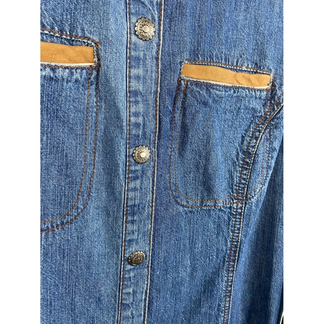 Vintage Isabella Bird Western Denim Midi Dress size 6
