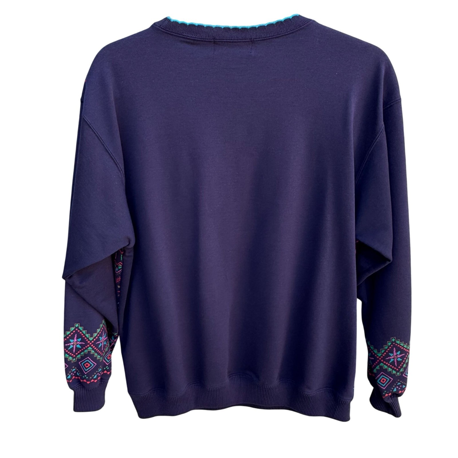 Blast Vintage 90s Geometric Fair Isle Eclectic Sweatshirt Grannycore Retro M