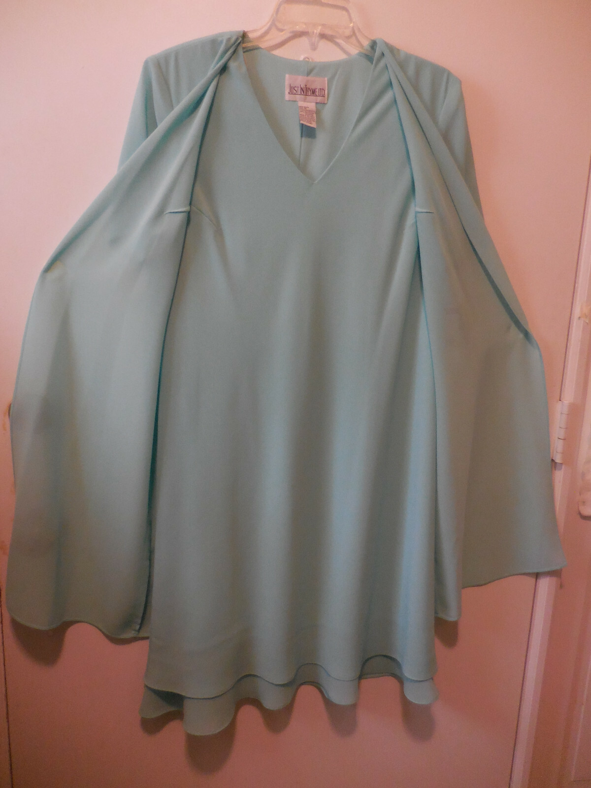 Ladies Just In Thyme Ltd Womens Aqua Layered Shift Dress Size 14 NWT