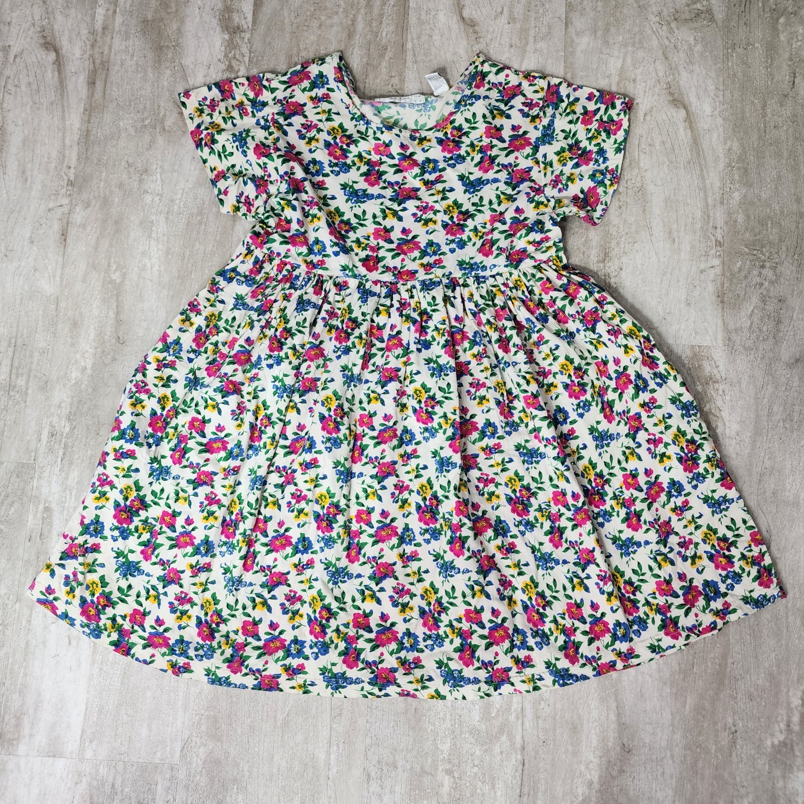 Vintage Erika Taylor Intimates Floral Dress 100% Cotton Size Small