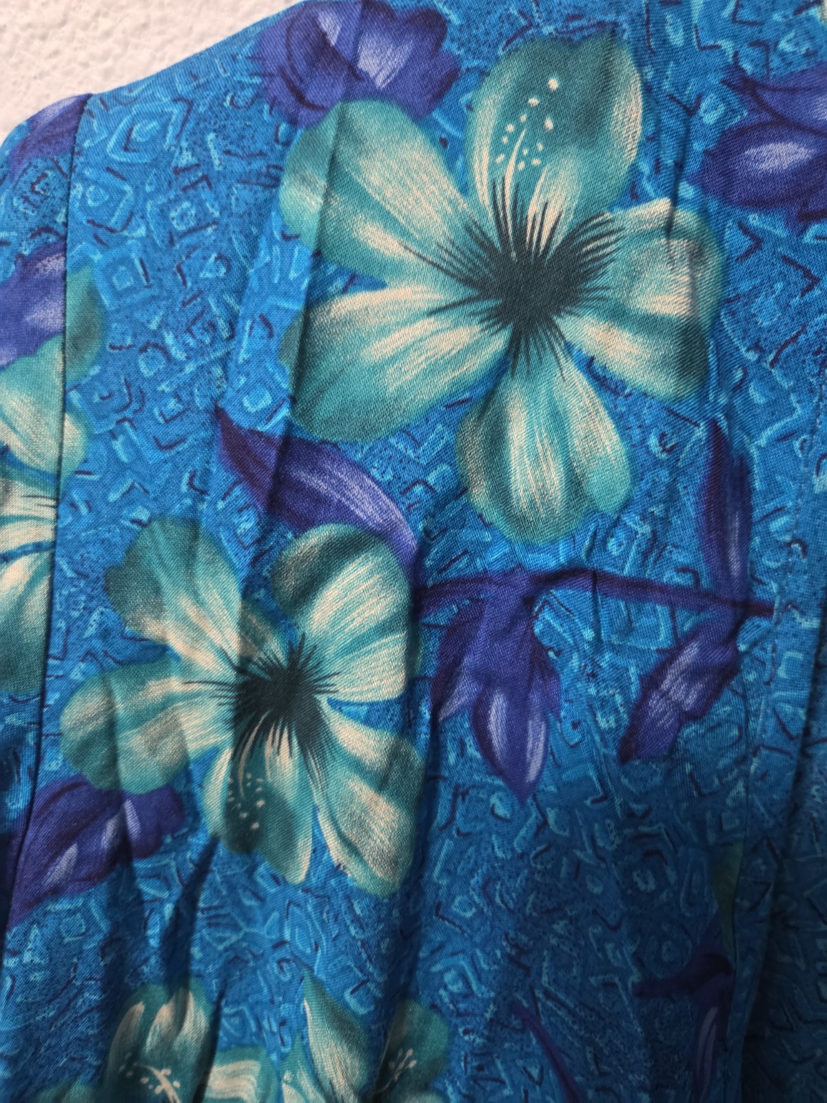 Vintage Another Thyme 2 Piece Blue Floral Dress Set Short Sleeve Jacket 14W