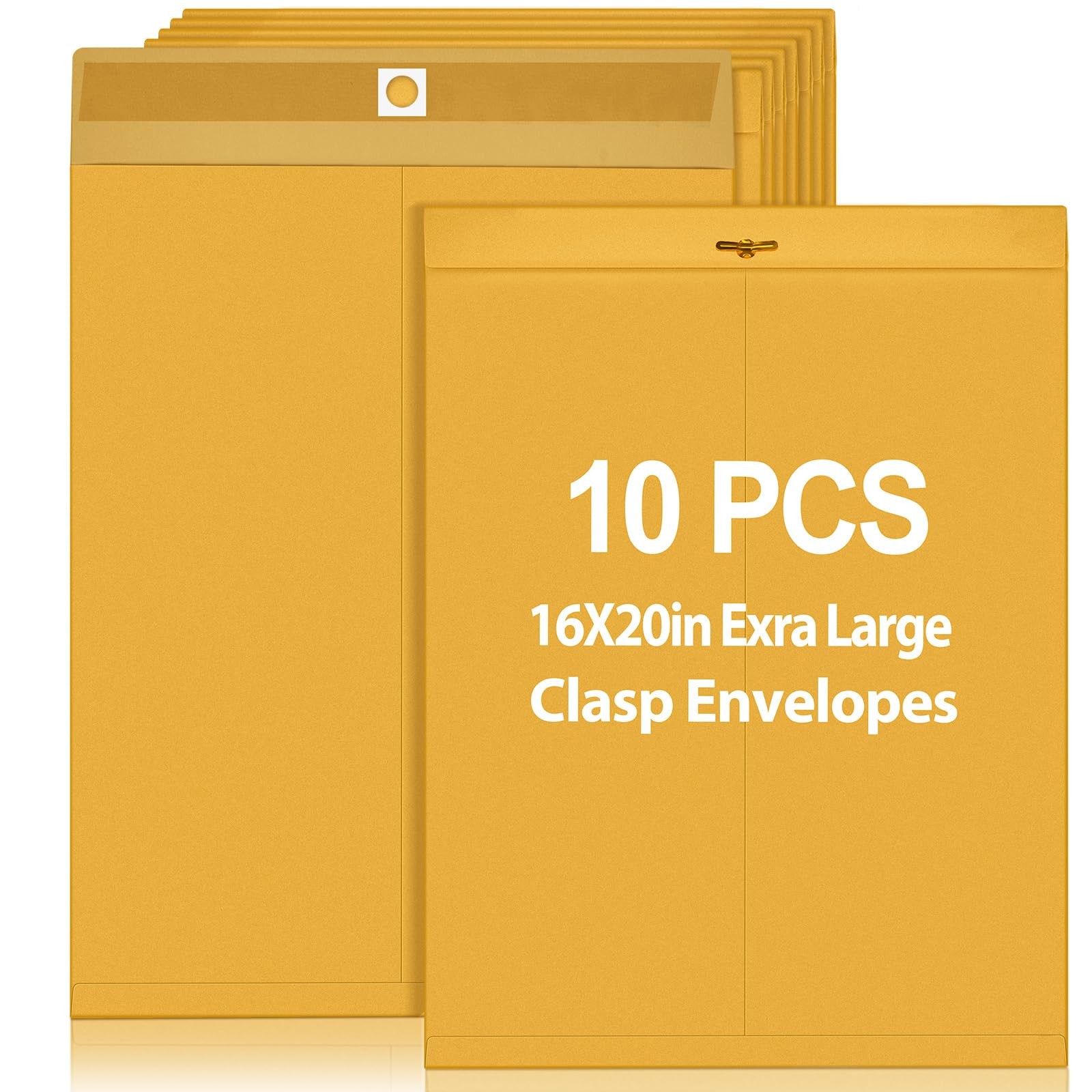 Motipuns 10 Pcs Manilla Envelopes 16 x 20 Inch Large Clasp Envelope Catalog Enve