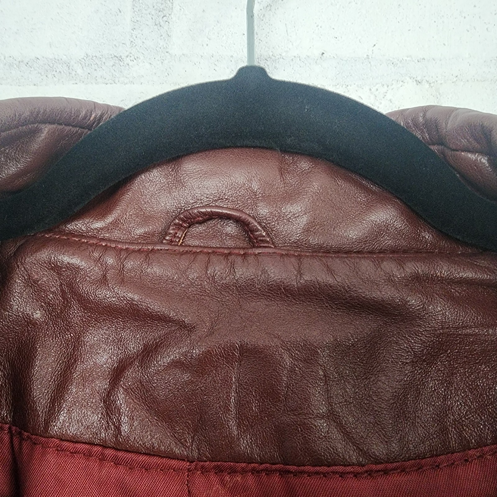 Rare 70/80s Vintage Etienne Aigner Leather Jacket Oxblood Classic Brass Hardware