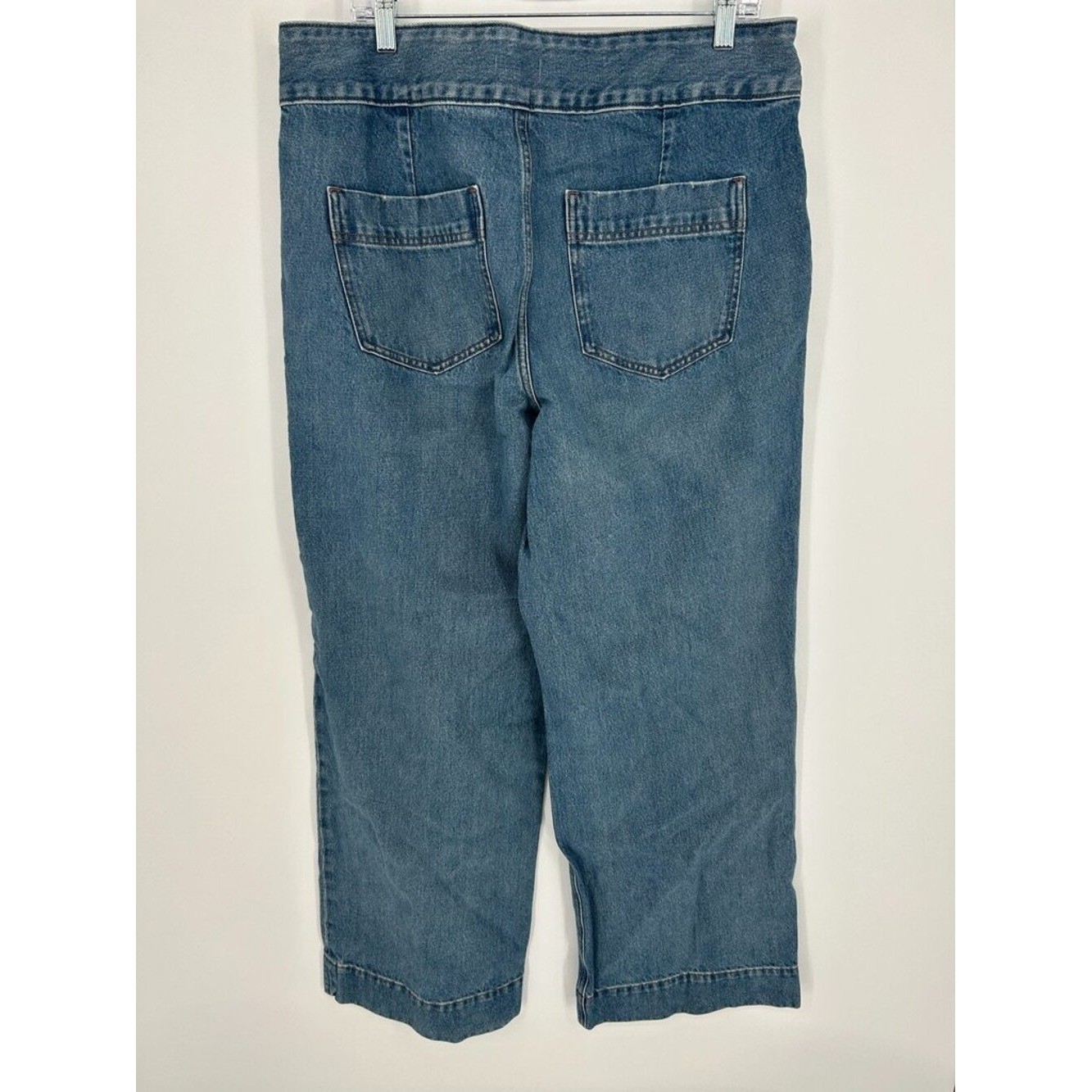 Express Wide Leg Jeans 14R High Rise Blue Denim 90s Retro Casual Model Off Duty