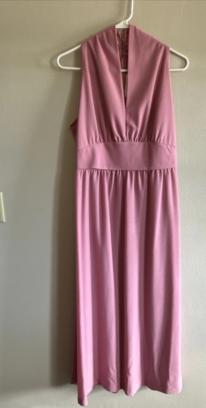 Vintage JC Penney Fashions Pink Dress With Cardigan Size 14.5 Women’s 1970s