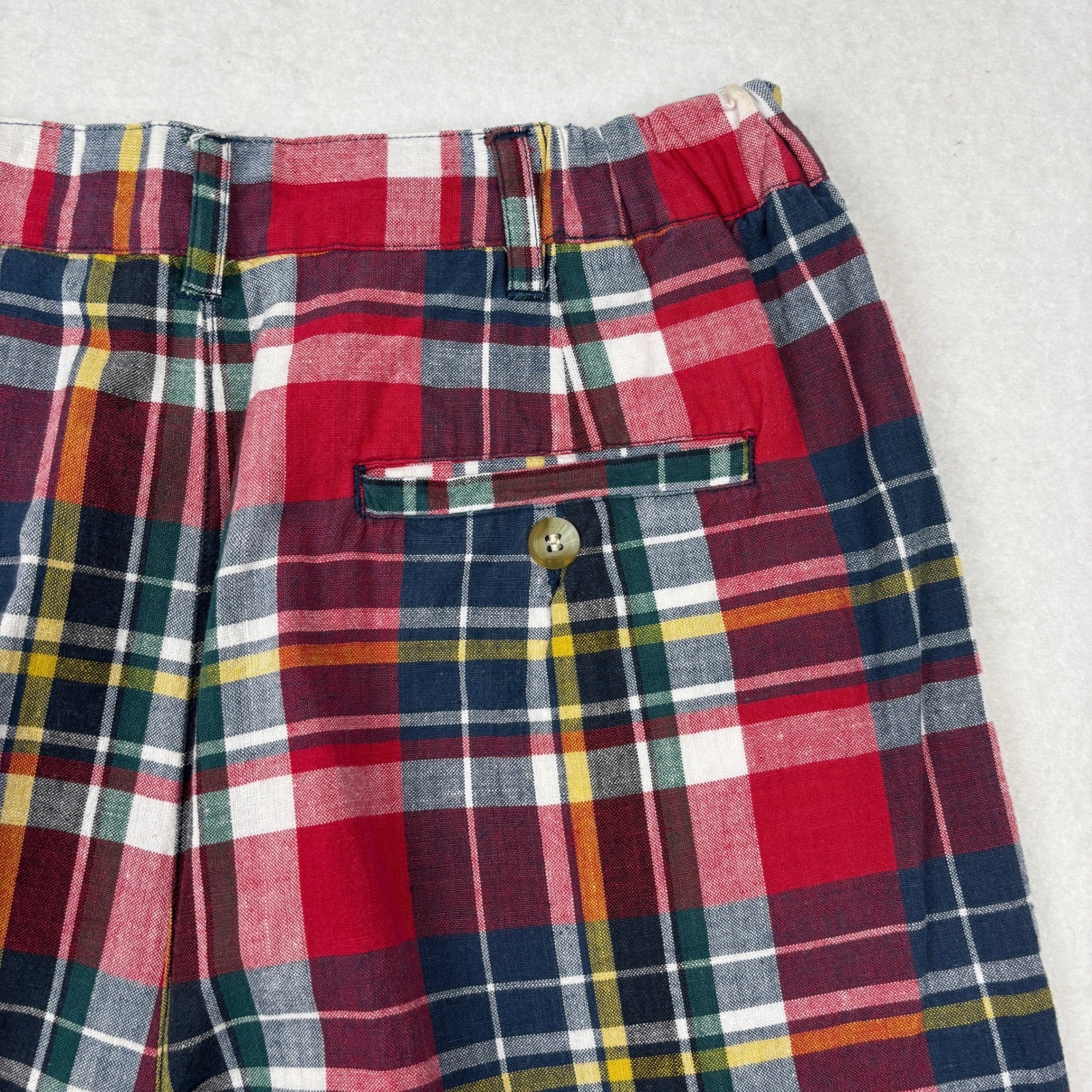 Bugle Boy Shorts Womens 10 Plaid Pleated High Rise Vintage