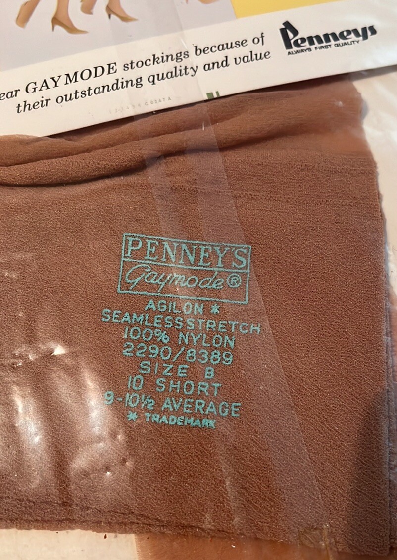 Vintage Stockings~Agilon Seamless By Gaymode~Sz B 9~10.5~GALA~NIP~MCM Penneys