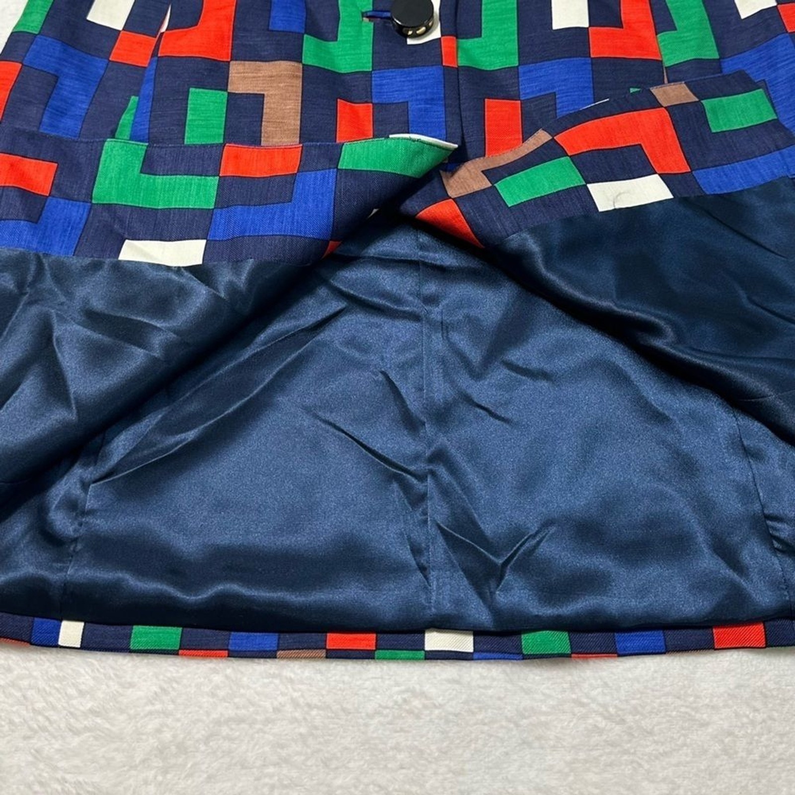 Milly of New York Silk Blend Colorful Block Pattern Trench Coat/Dress Size 4