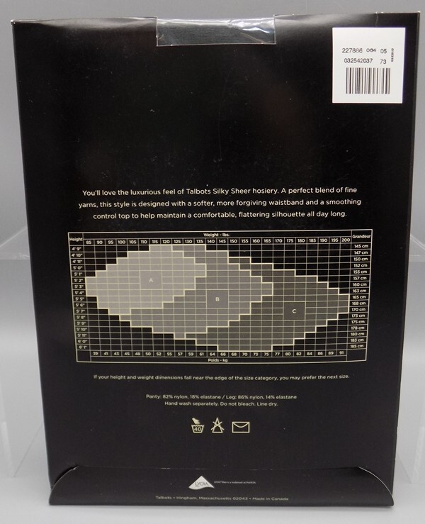 Talbots Silky Sheer Pantyhose Size C New Sealed Ash Grey Unused Vintage