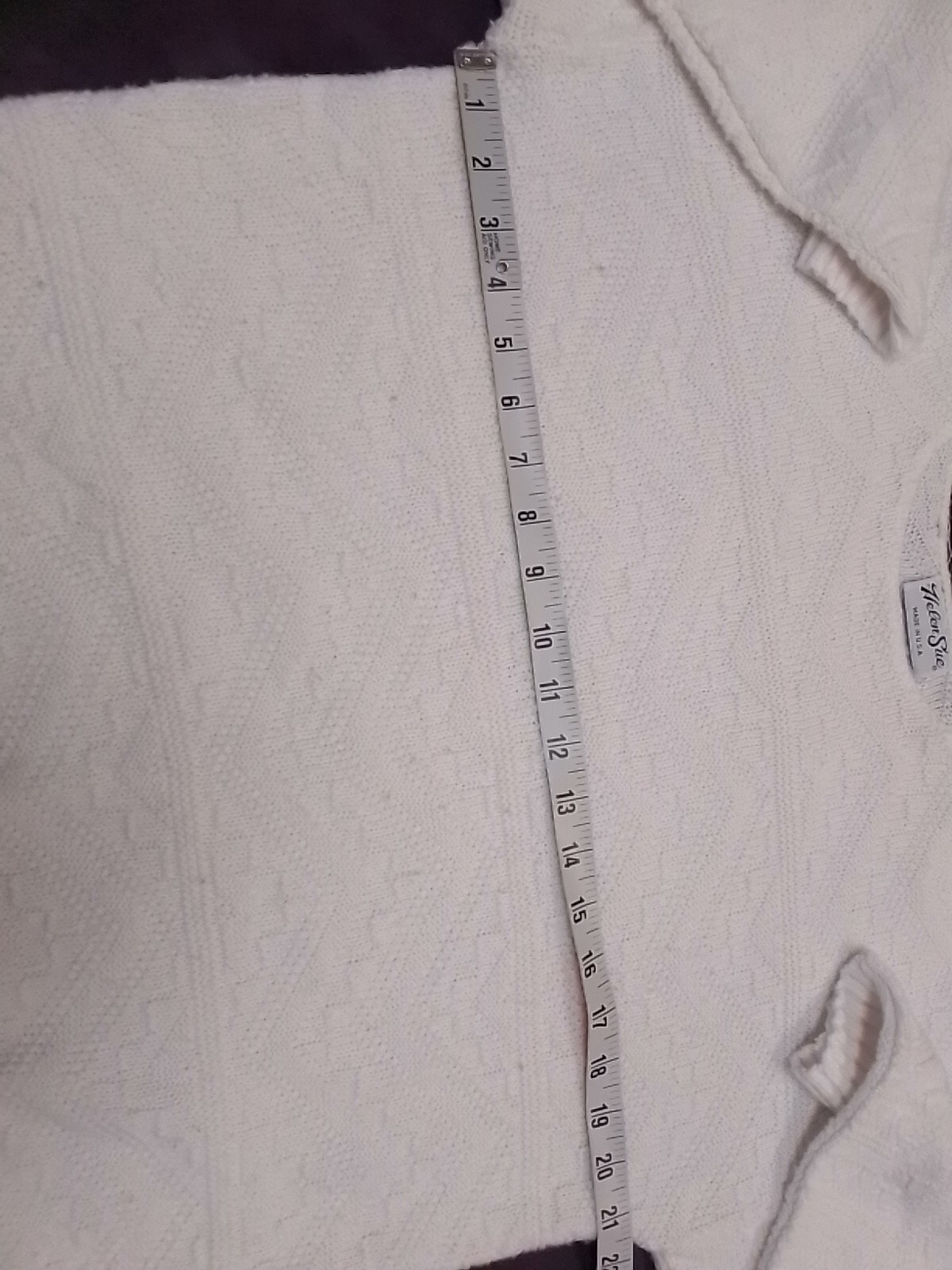 Vintage Helen Sue Sweater White acryllic USA vintage size 14 see measure Hole
