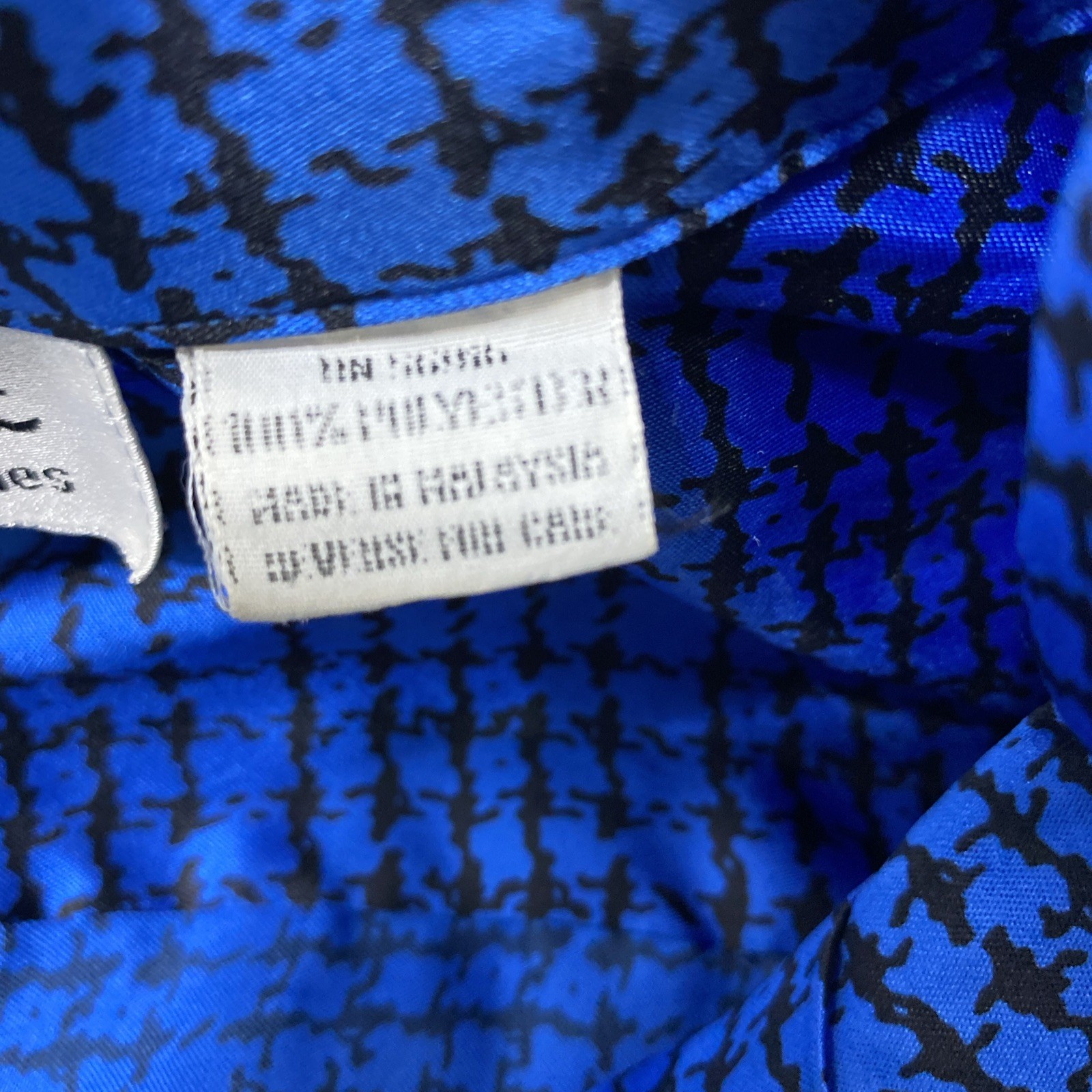 Vtg 90’s Oscar De La Renta Collectibles Collection Black & Blue Blouse Sz 10