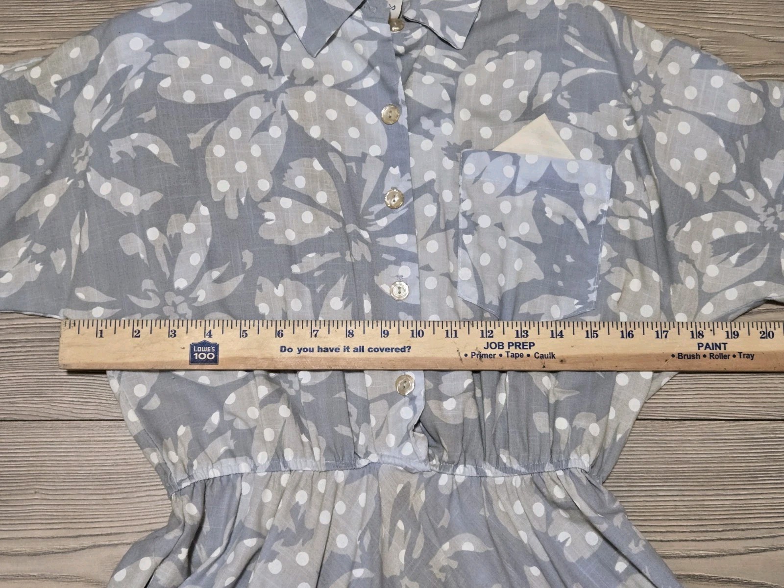 S. L. Petites Fashions Dress True Vintage Womens Size 10 Blue Floral *Stains*