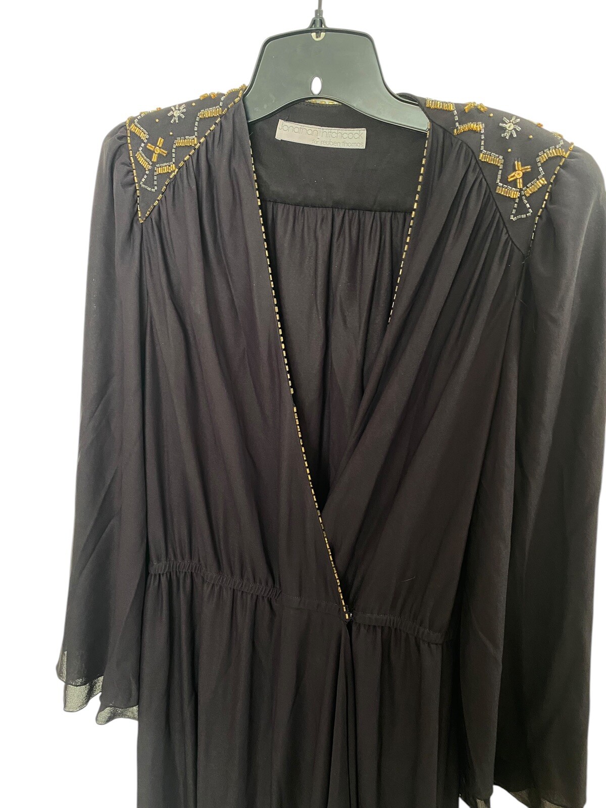 Med Lg Vtg Dress Jonathan Hitchcock Reuben Thomas Black Maxi Gothic Glam Vamp