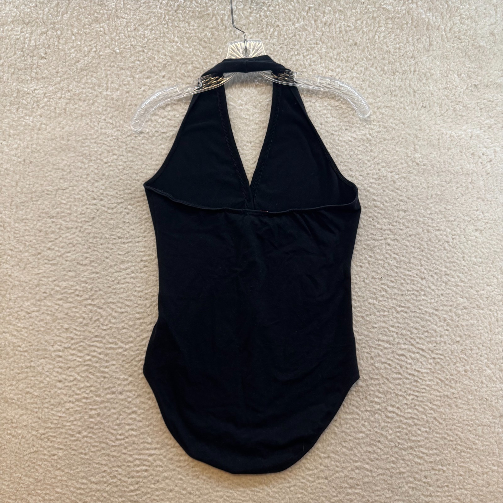 Y2K Vintage Black Bodysuit Large Womens Halter One Piece Playsuit