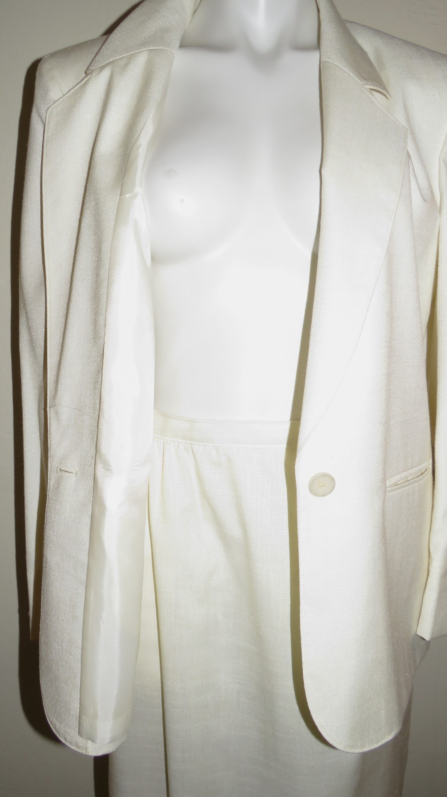 Vintage PENDLETON Country Sophisticates Silk Blend Ivory Blazer & Skirt Women 10