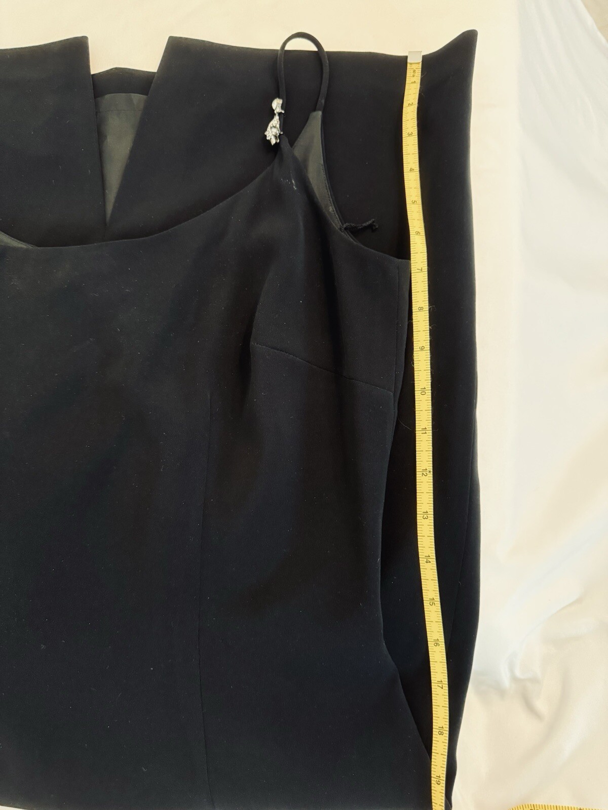 Vtg Y2K Maggy London Size 14 Black Cocktail Spaghetti Strap Dress with Bolero