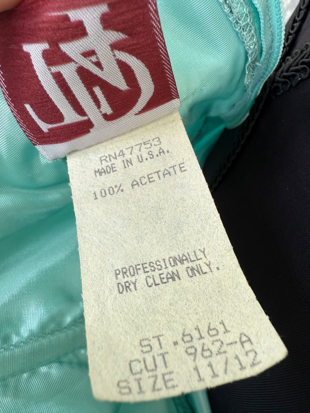 Vintage 80’s Aqua Green Lame’ Ball /Prom Gown Bustled Bow TD4 Eletra size 11/12