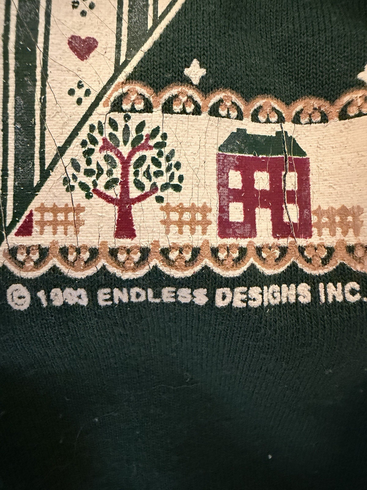 Vintage 90s Jerzees Cows Sheep Cottagecore pointelle collared green tshirt L