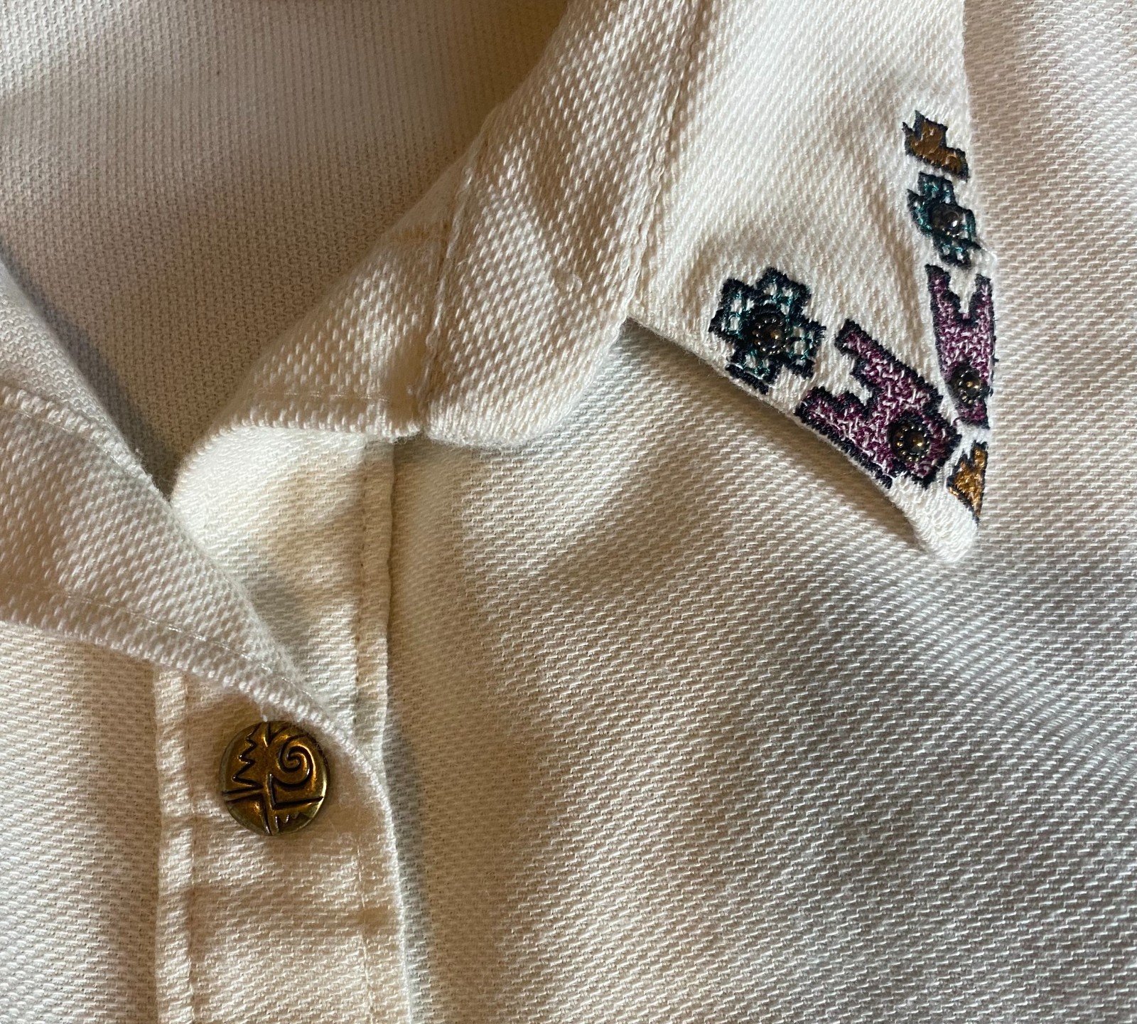 Vintage Womens Cream Eagle River Traders Button Up Sz 10