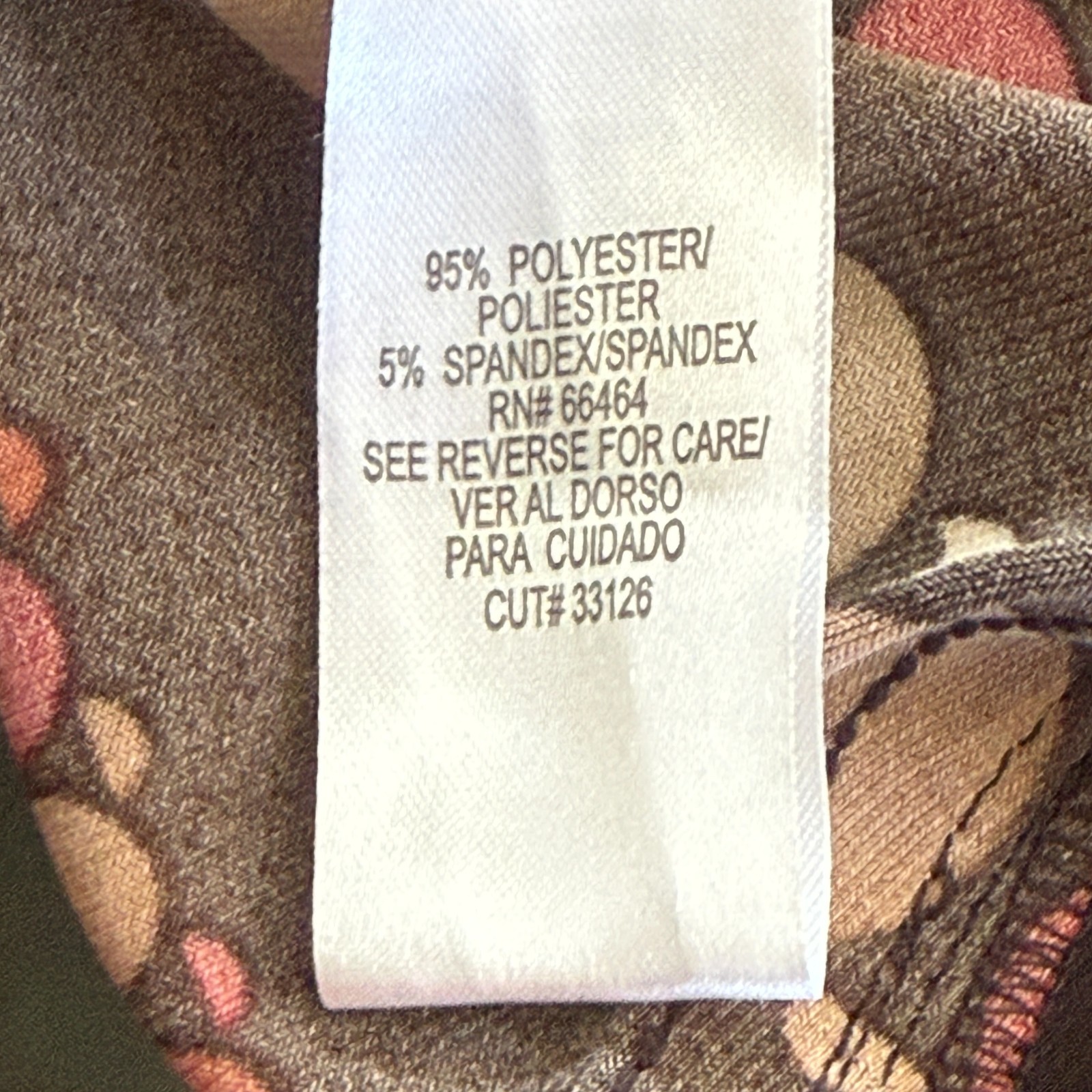 Studio I Petite Brown Dot Print Faux Wrap Dress Long Sleeve Size 12P