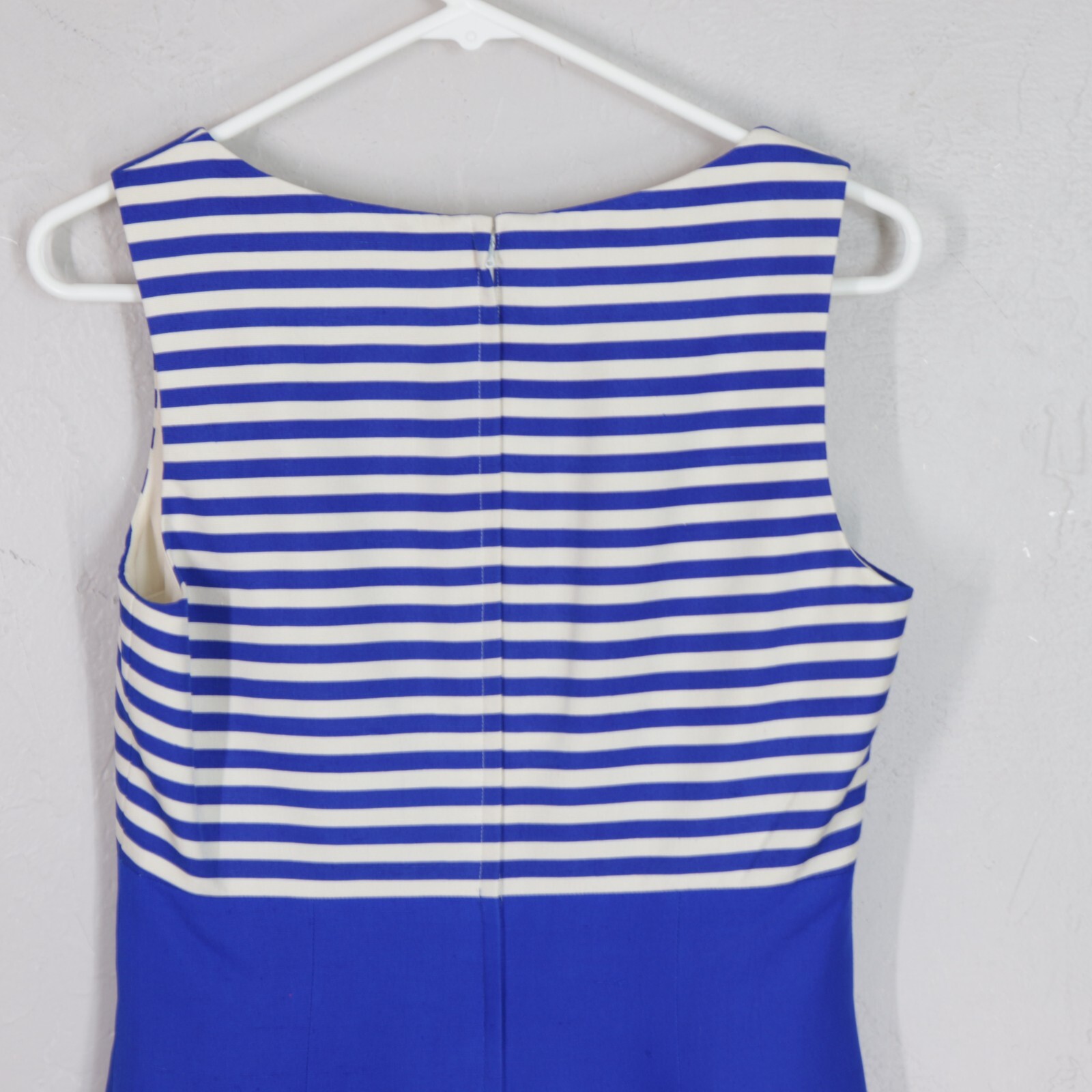 Vtg 80s Constance Saunders Dress 10 Blue White Silk Bolero Jacket Sheath Lined