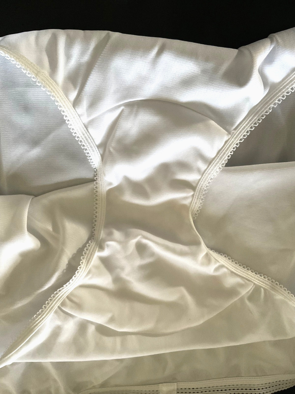 VTG Sears Panty Briefs Silky White Mushroom Gusset Panties Size 11 Granny Pantie