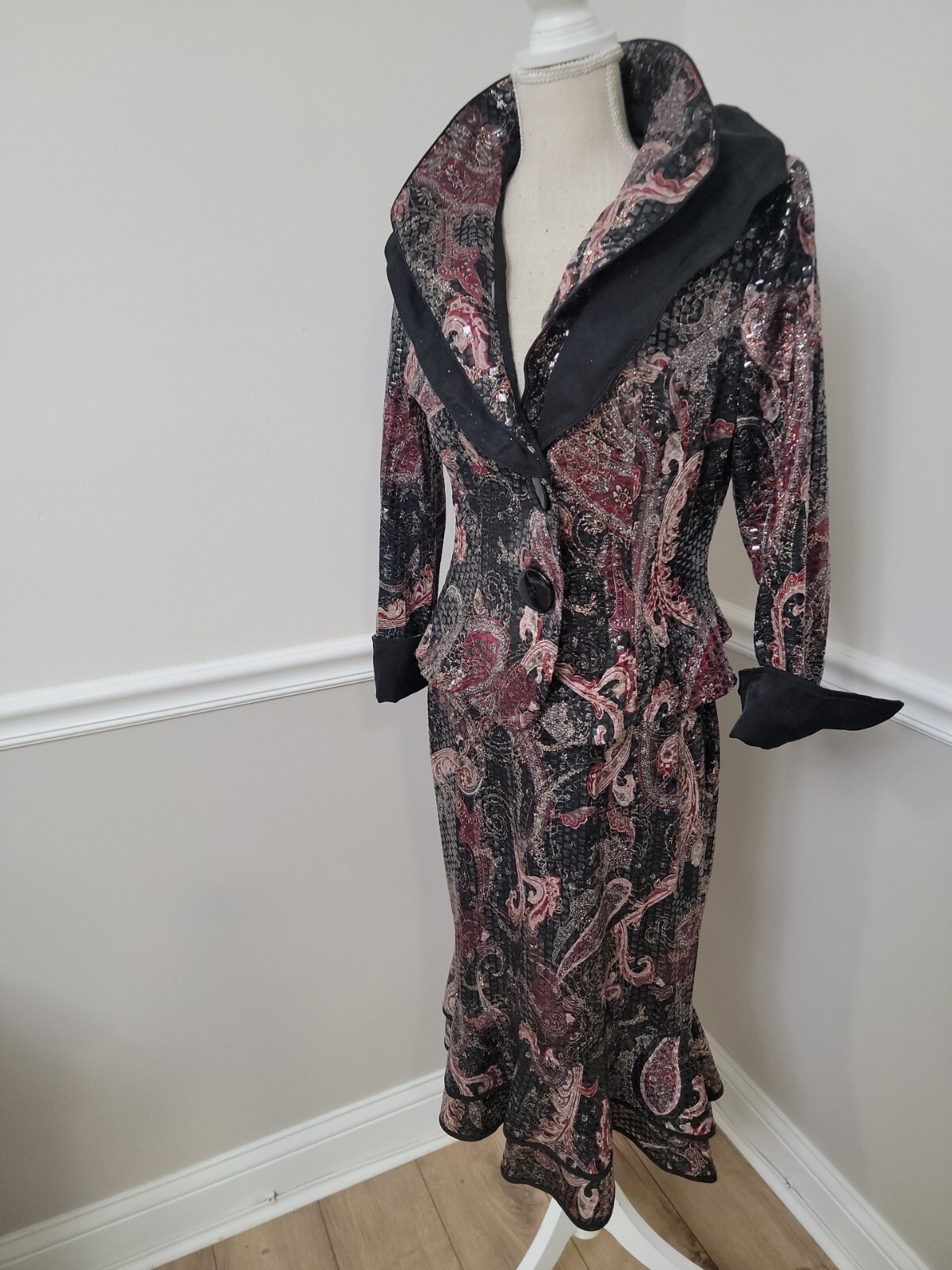 Women’s SONG & SUNG By Design Today’s Black and Blue Knit Jacket Size S