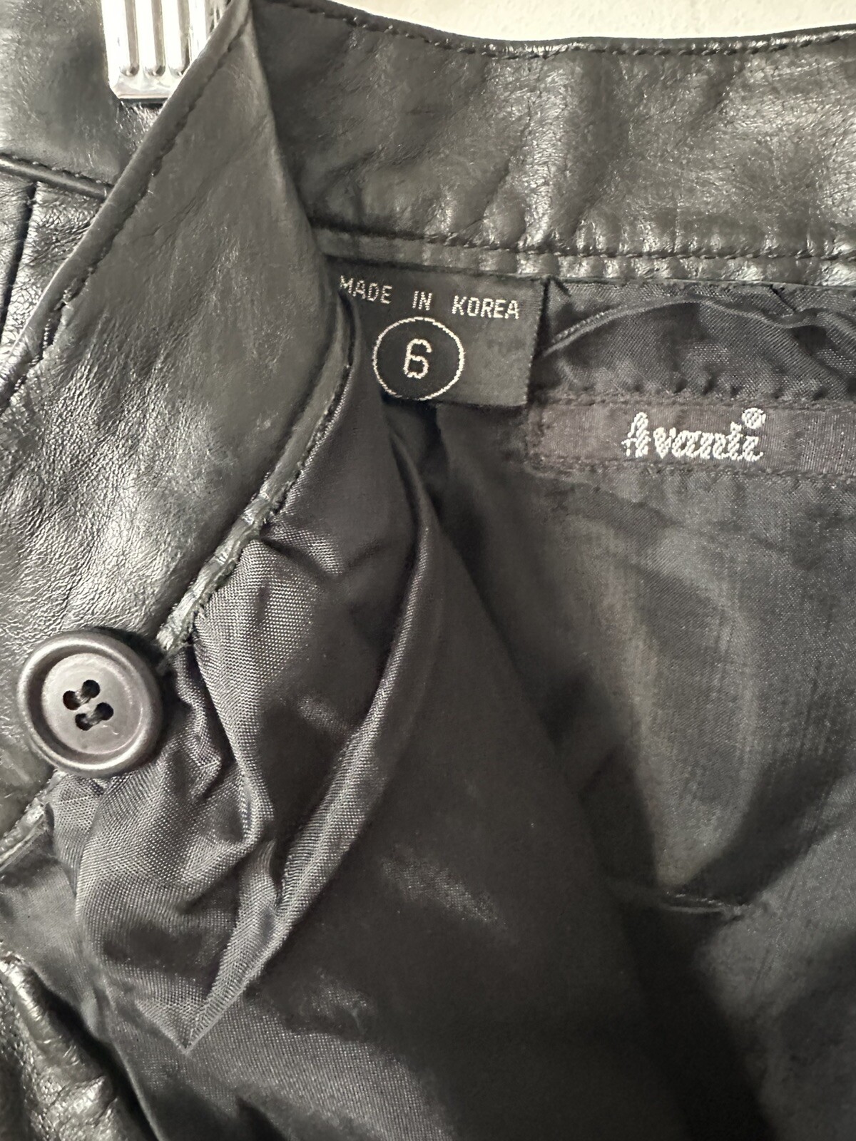 Vintage Avanti Black Leather Pants High Waist Tapered Leg 1980s 23 1/2” Waist
