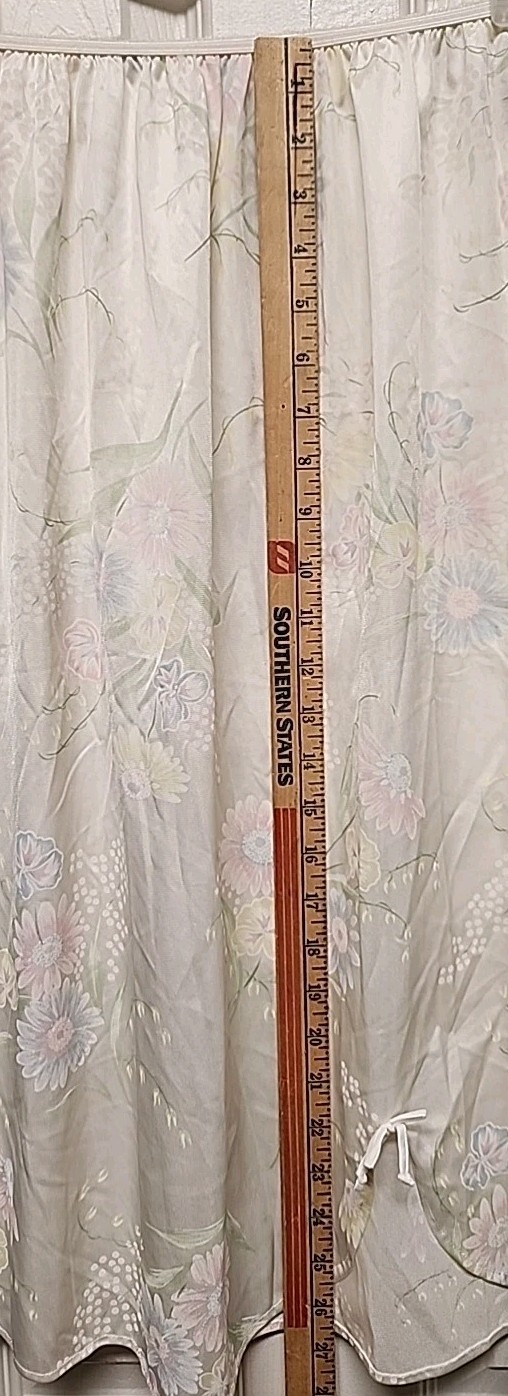 Sz M Vintage HENSON KICKERNICK Half Slip Slit/Bow Antron BLUSH BEIGE FLORAL