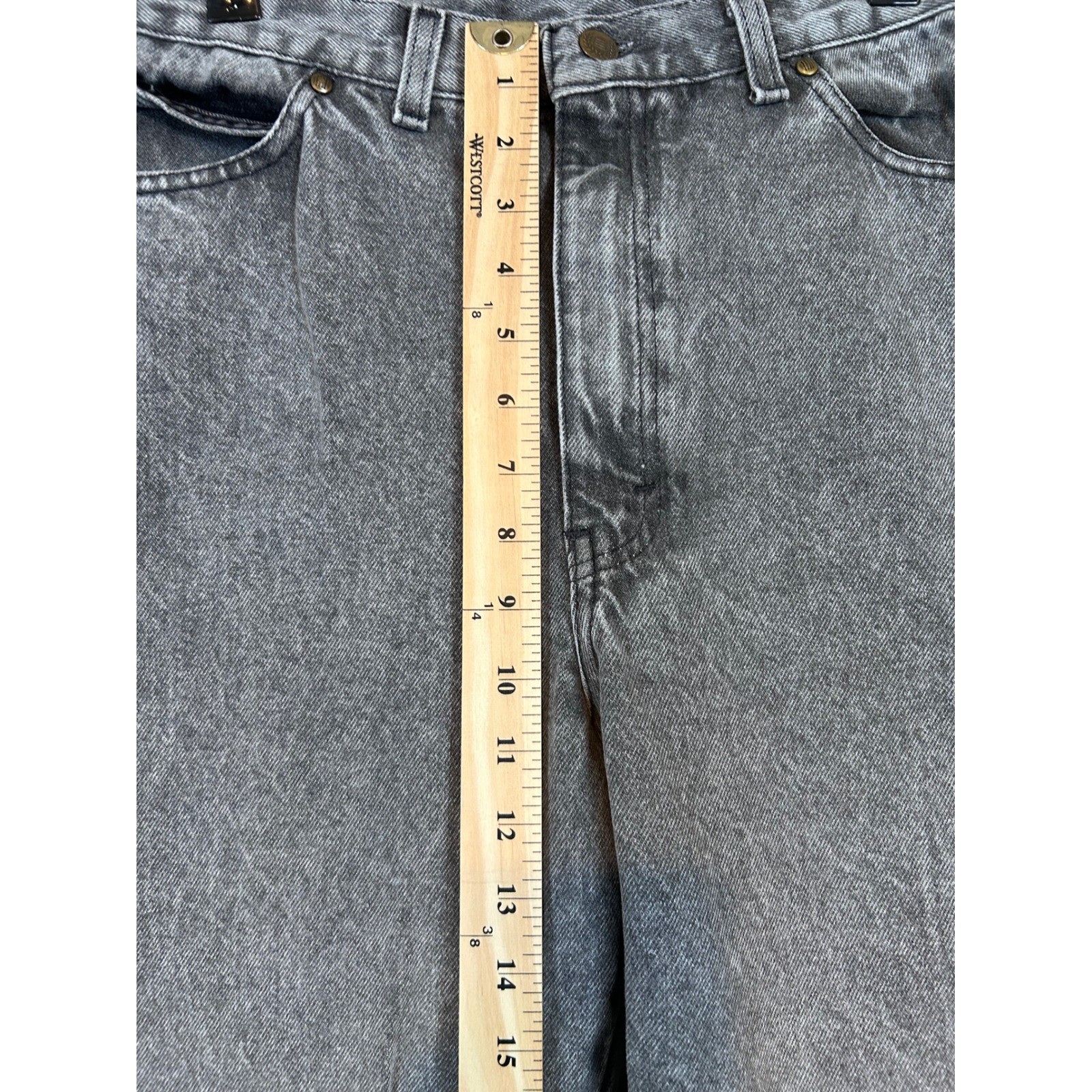 Vintage PS Gitano Grey Acid Wash High Waist Tapered Mom Jeans Women 14 90s Retro