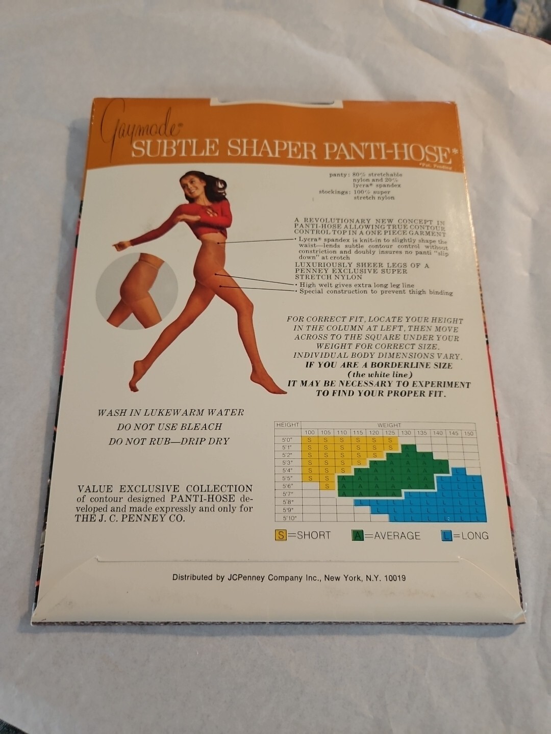 Vtg 1970s Gaymode Average Subtle Shaper Panti-Hose Pantyhose Nylons Coffee Bean
