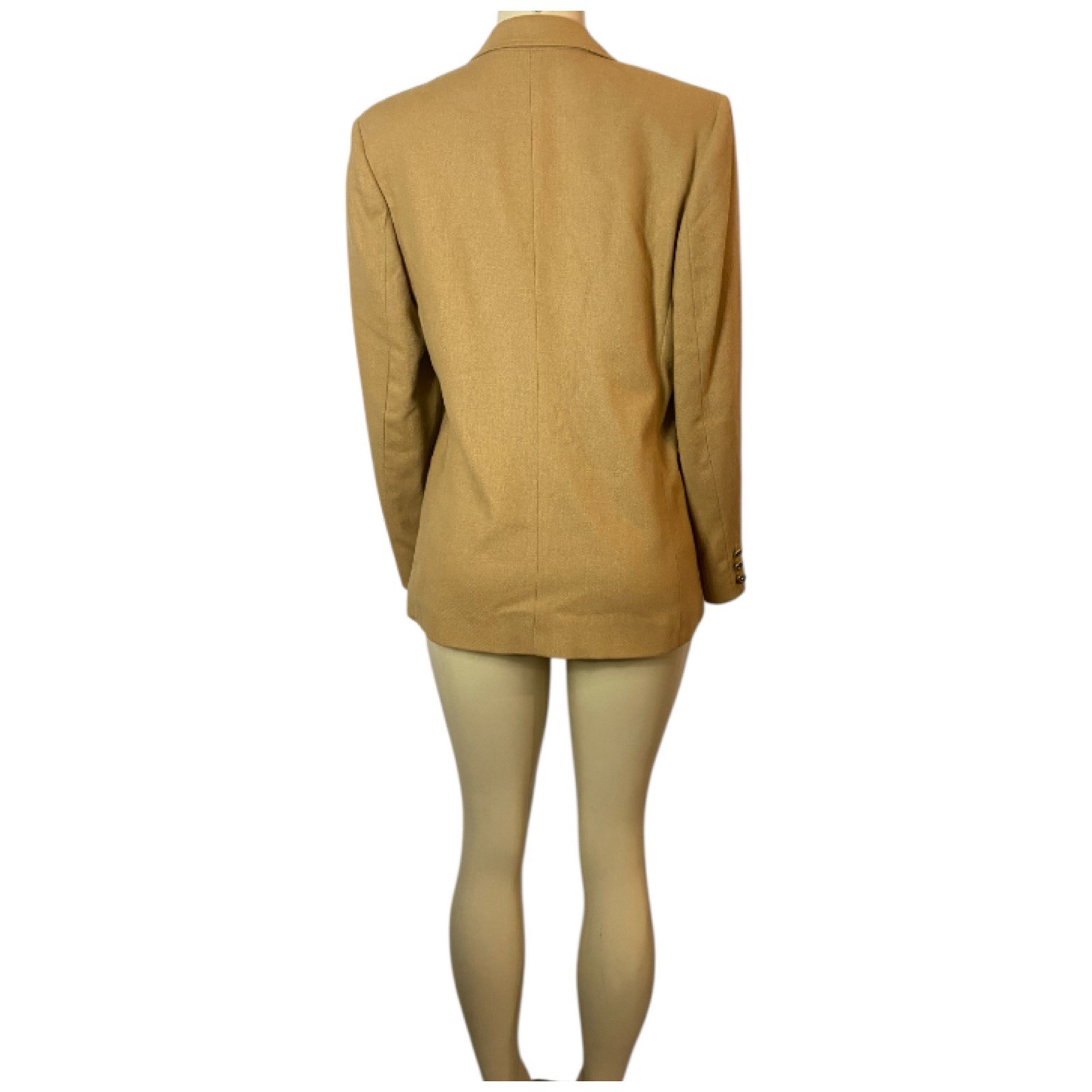 Y2K L.S. Ayres & Co Wool Blend Camel Blazer Jacket Equestrian Riding Size 12