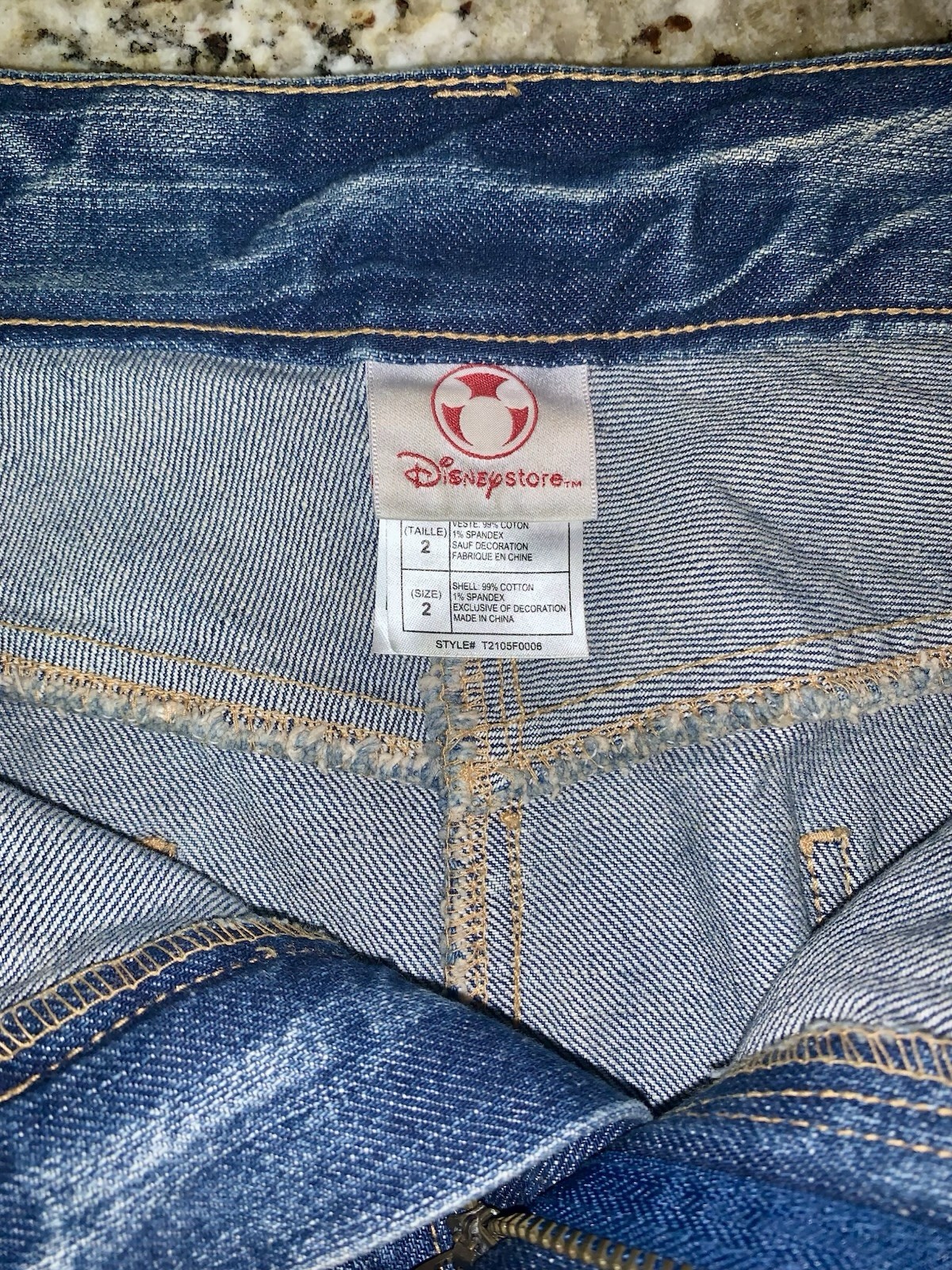 NWOT Vintage Disney Store Pirates Of The Caribbean ‘03 Frayed Midi Jean Skirt 2