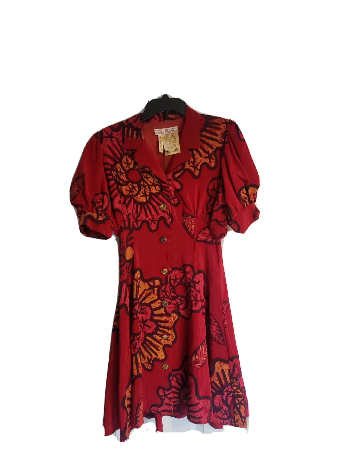 zandra rhodes vintage red floral dress