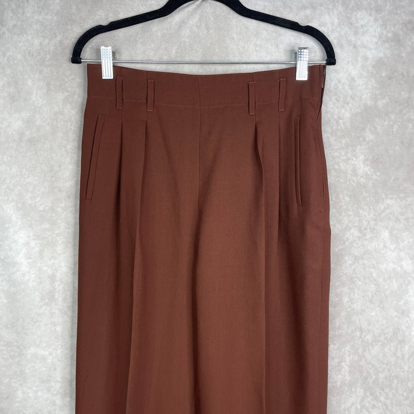 Vintage Seeler High Waist Cuffed Pleated Trousers W. Germany 50’s In Brown 38