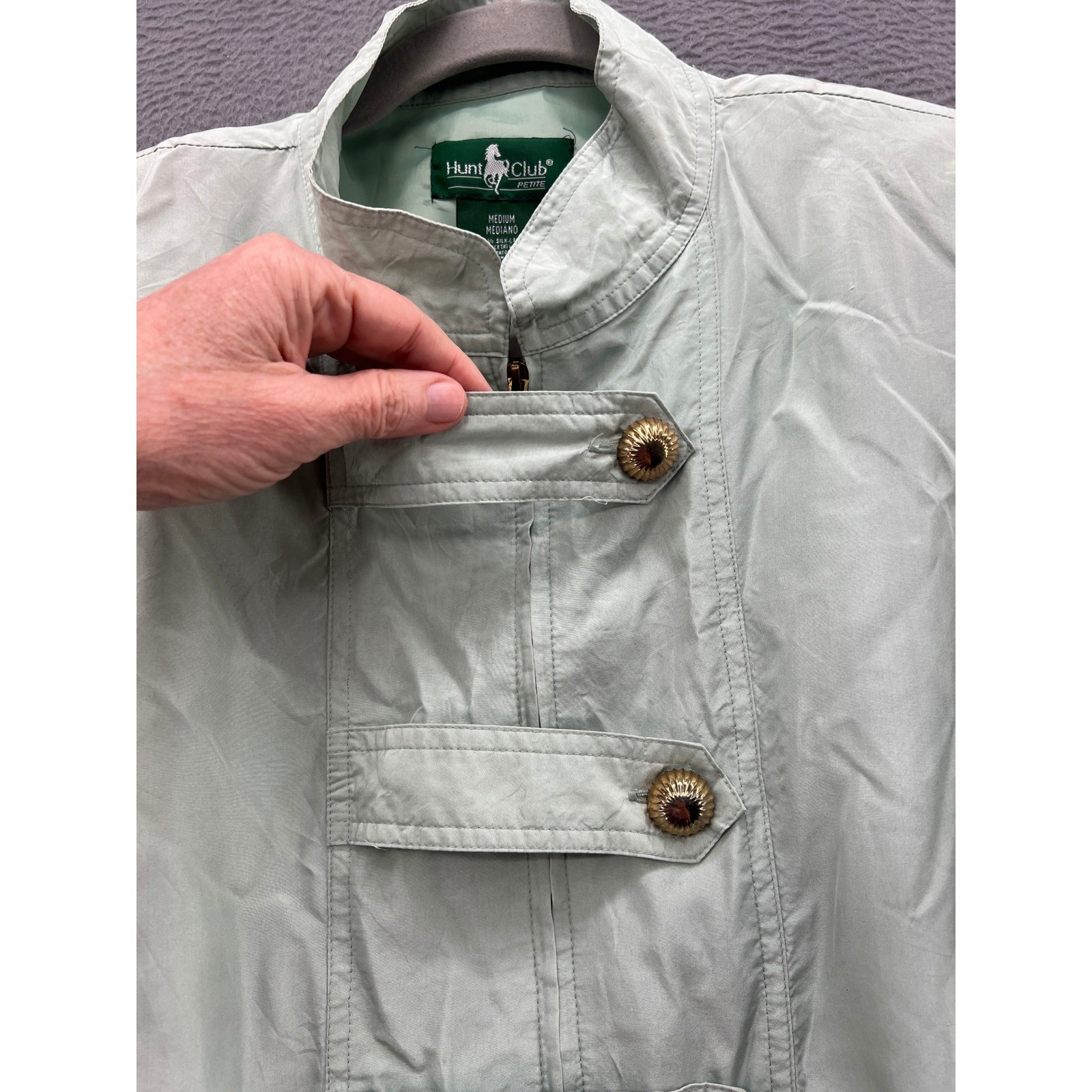 Vintage Hunt Club Petite Track Suit Women’s M Mint Green Zip Up Button Front