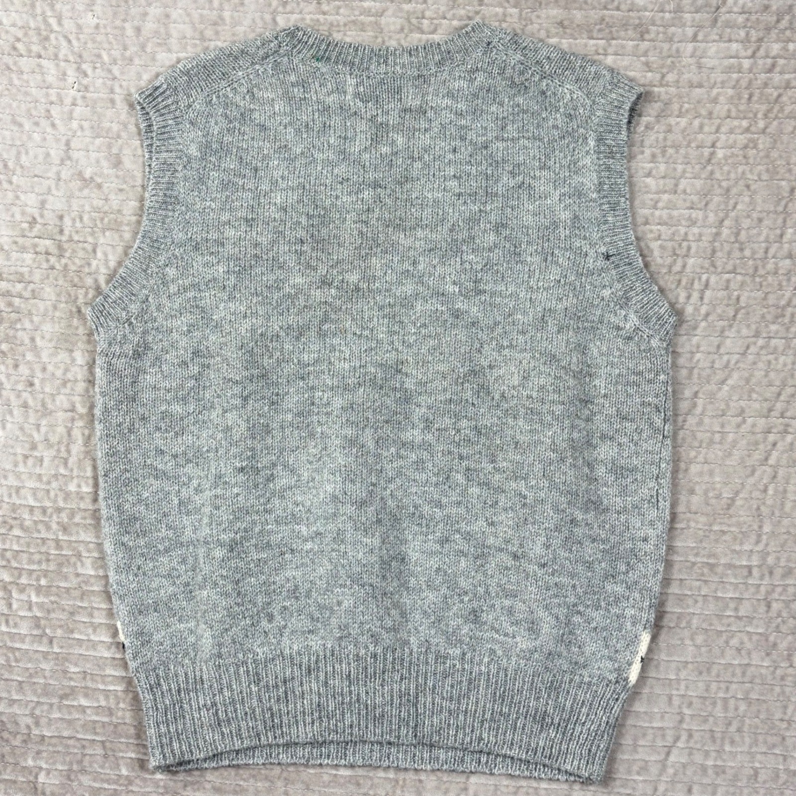 Robert Scott Ltd Vintage Shetland Wool Sweater Vest Gray Scottie Dog Heart 40